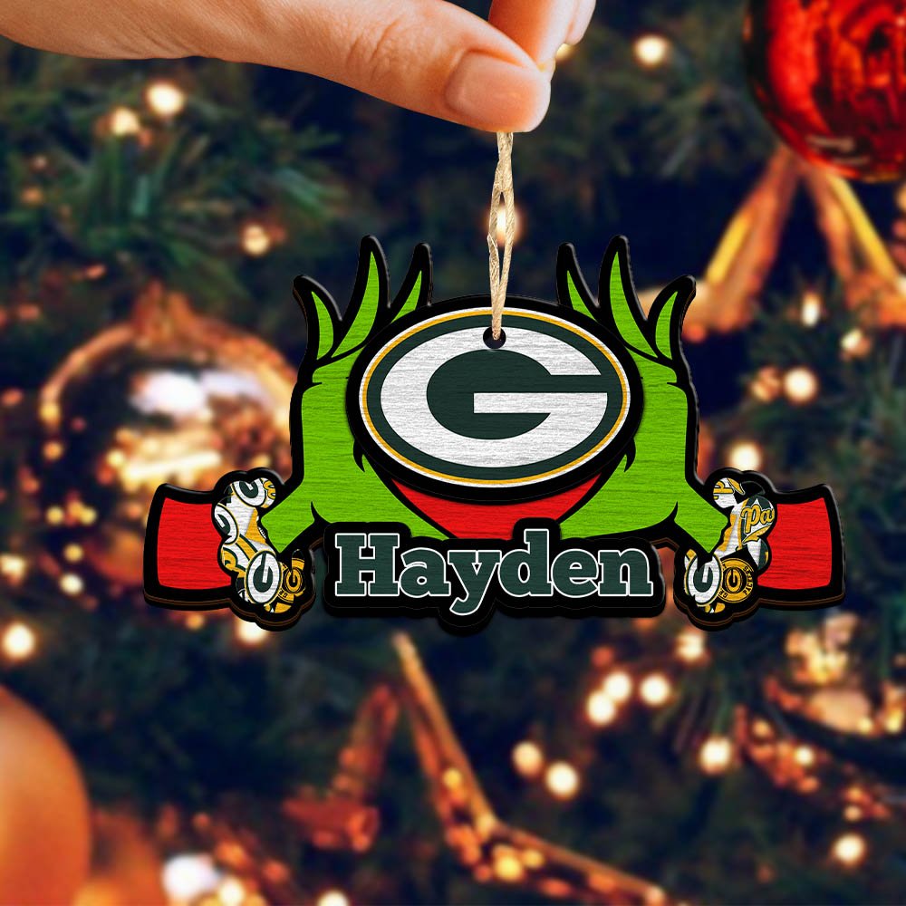 Alternative view of Green Bay Packers 2 Layered Wooden Ornament 2024 Version Custom Your Name, Sport Hanging Ornament, Gifts For Fans ETHY-52234