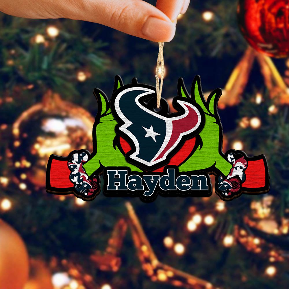 Alternative view of Houston Texans 2 Layered Wooden Ornament 2024 Version Custom Your Name, Sport Hanging Ornament, Gifts For Fans ETHY-52234