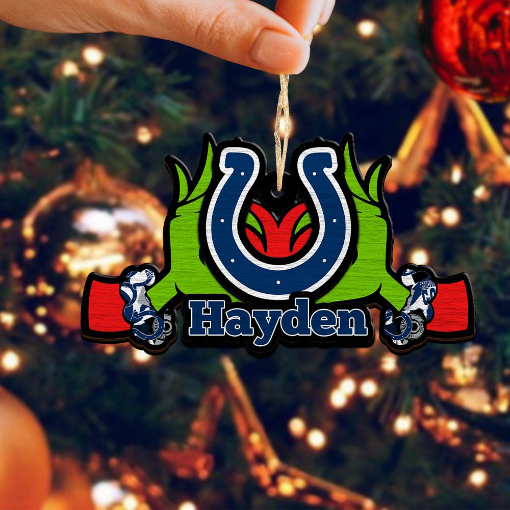Alternative view of Indianapolis Colts 2 Layered Wooden Ornament 2024 Version Custom Your Name, Sport Hanging Ornament, Gifts For Fans ETHY-52234