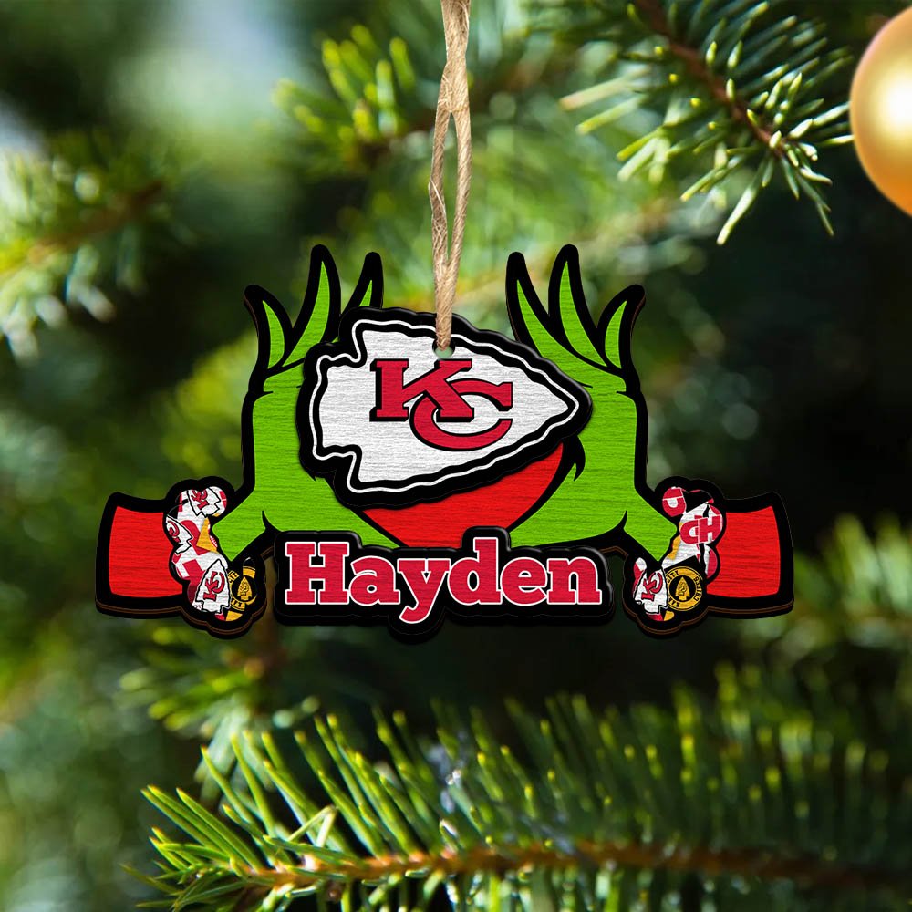 Kansas City Chiefs 2 Layered Wooden Ornament 2024 Version Custom Your Name, Sport Hanging Ornament, Gifts For Fans ETHY-52234