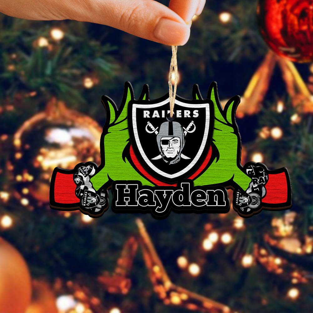 Alternative view of Las Vegas Raiders 2 Layered Wooden Ornament 2024 Version Custom Your Name, Sport Hanging Ornament, Gifts For Fans ETHY-52234
