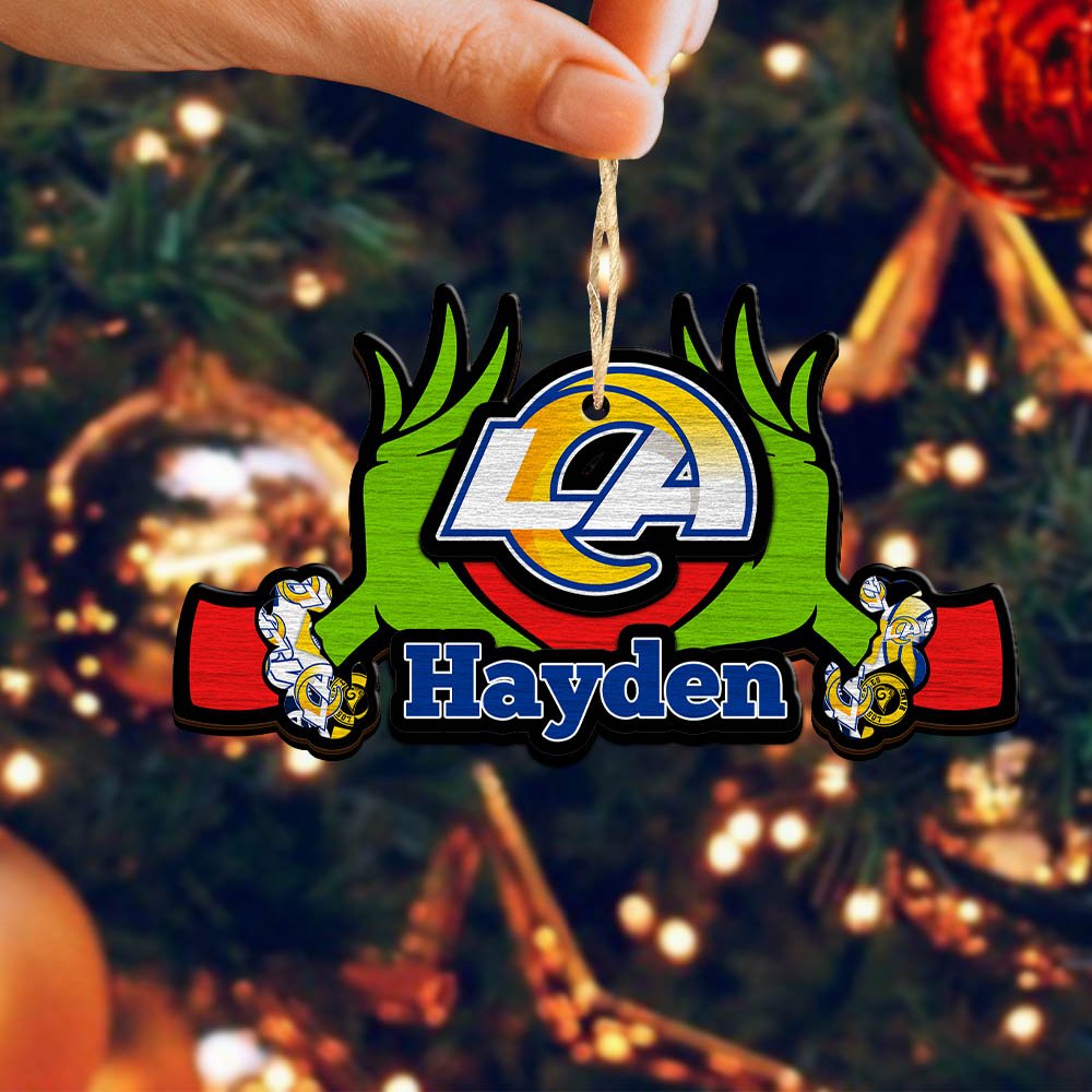 Alternative view of Los Angeles Rams 2 Layered Wooden Ornament 2024 Version Custom Your Name, Sport Hanging Ornament, Gifts For Fans ETHY-52234