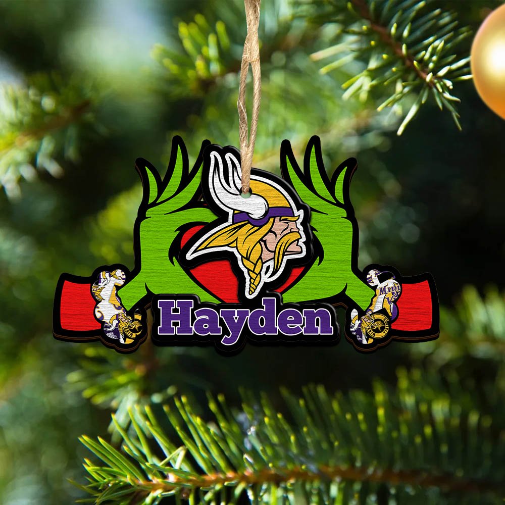 Minnesota Vikings 2 Layered Wooden Ornament 2024 Version Custom Your Name, Sport Hanging Ornament, Gifts For Fans ETHY-52234