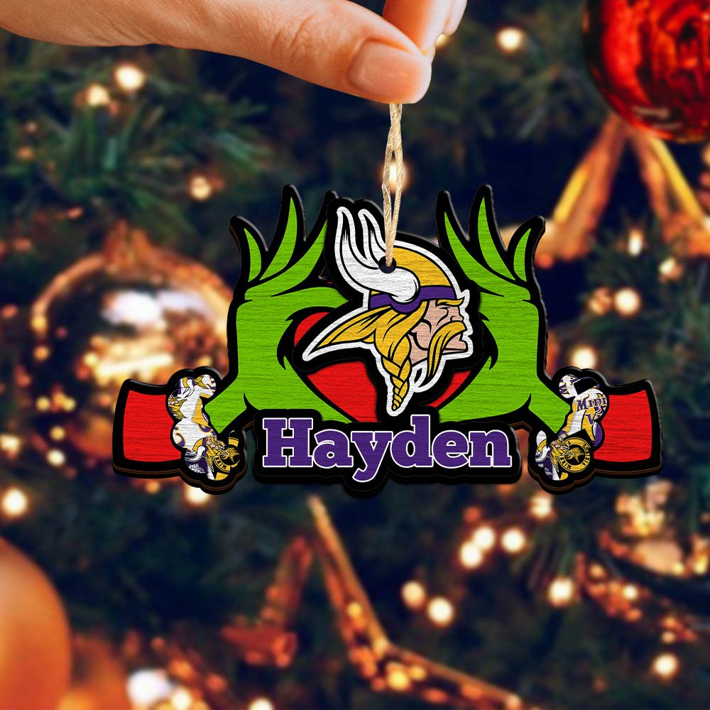 Alternative view of Minnesota Vikings 2 Layered Wooden Ornament 2024 Version Custom Your Name, Sport Hanging Ornament, Gifts For Fans ETHY-52234