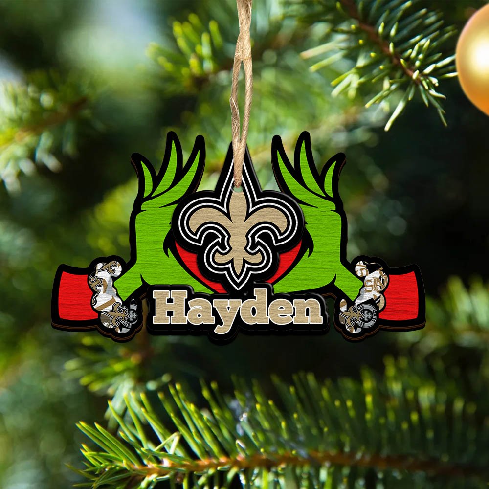 New Orleans Saints 2 Layered Wooden Ornament 2024 Version Custom Your Name, Sport Hanging Ornament, Gifts For Fans ETHY-52234