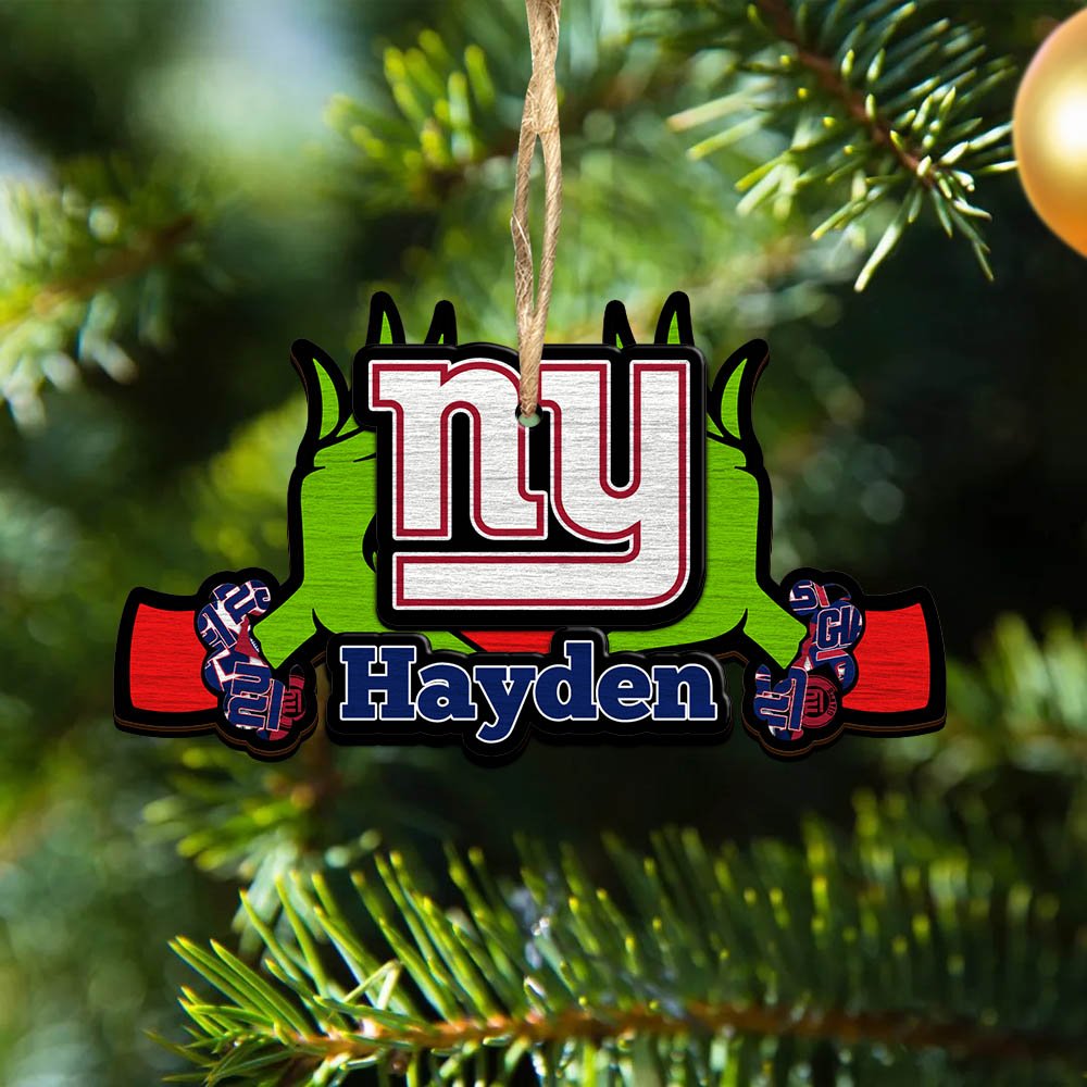 New York Giants 2 Layered Wooden Ornament 2024 Version Custom Your Name, Sport Hanging Ornament, Gifts For Fans ETHY-52234