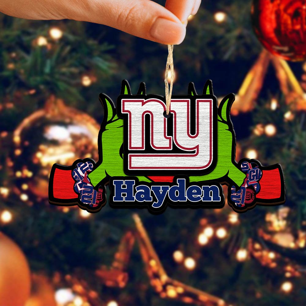 Alternative view of New York Giants 2 Layered Wooden Ornament 2024 Version Custom Your Name, Sport Hanging Ornament, Gifts For Fans ETHY-52234