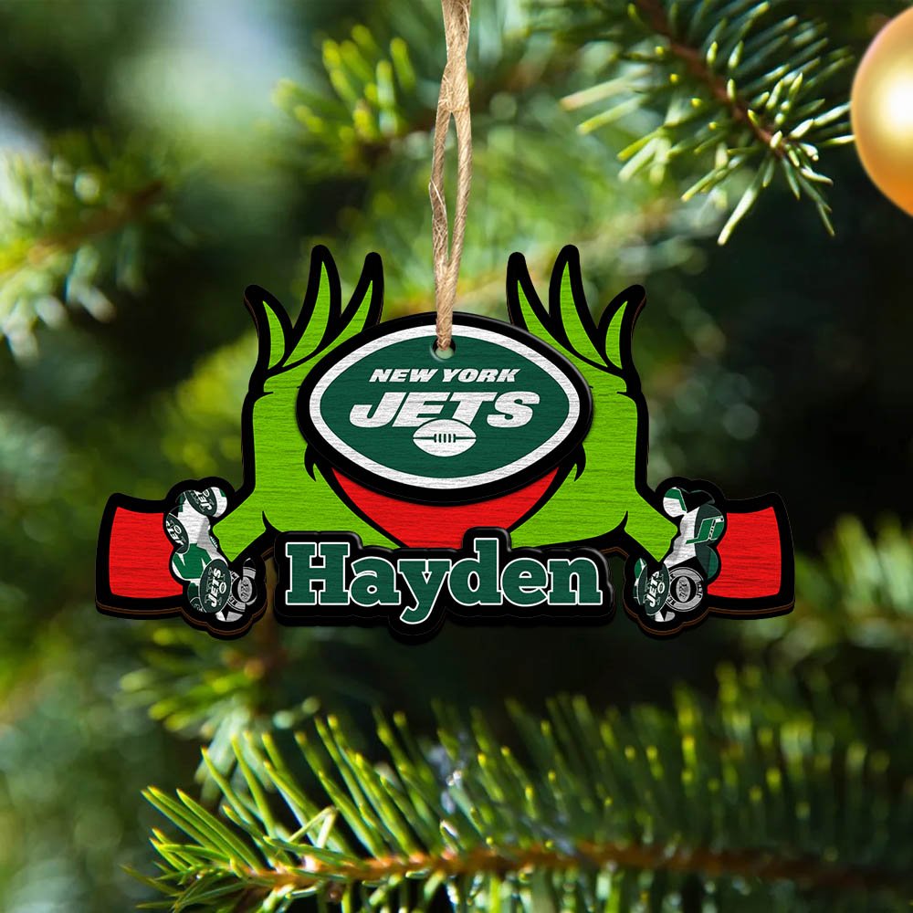 New York Jets 2 Layered Wooden Ornament 2024 Version Custom Your Name, Sport Hanging Ornament, Gifts For Fans ETHY-52234