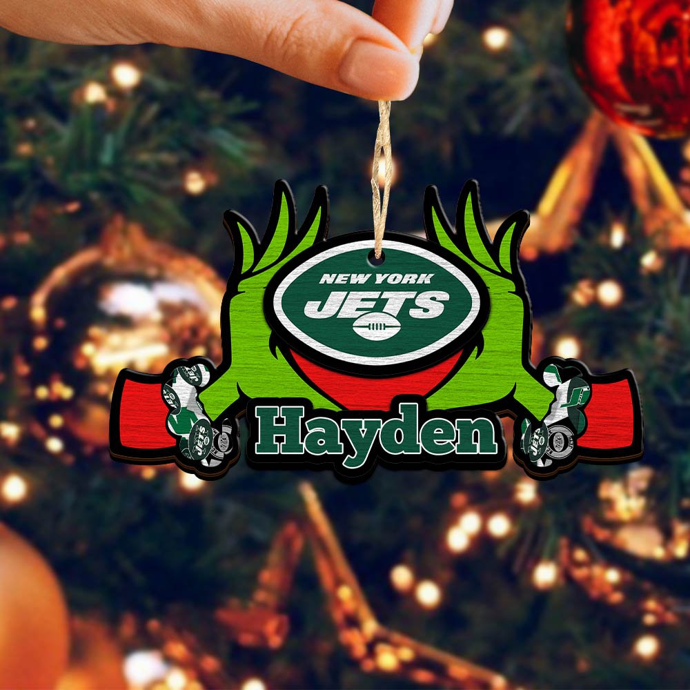 Alternative view of New York Jets 2 Layered Wooden Ornament 2024 Version Custom Your Name, Sport Hanging Ornament, Gifts For Fans ETHY-52234