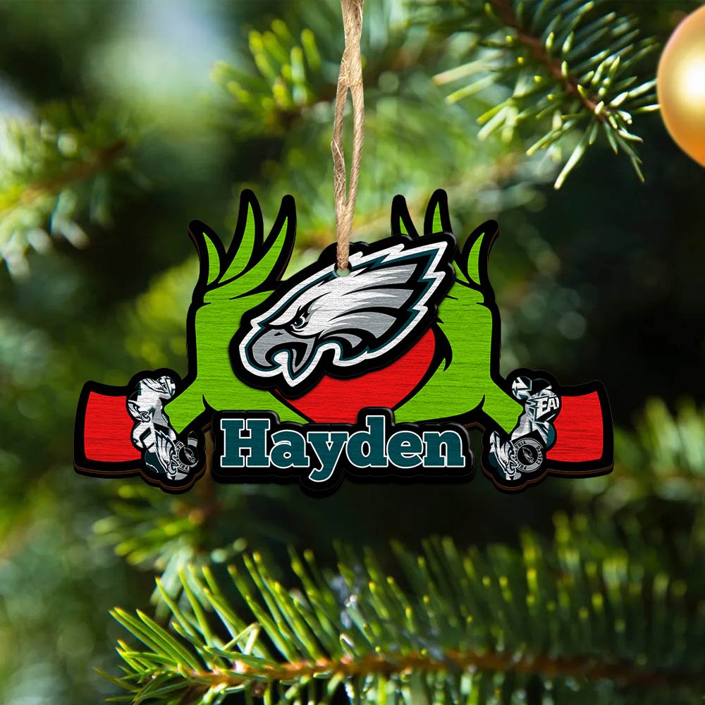 Philadelphia Eagles 2 Layered Wooden Ornament 2024 Version Custom Your Name, Sport Hanging Ornament, Gifts For Fans ETHY-52234
