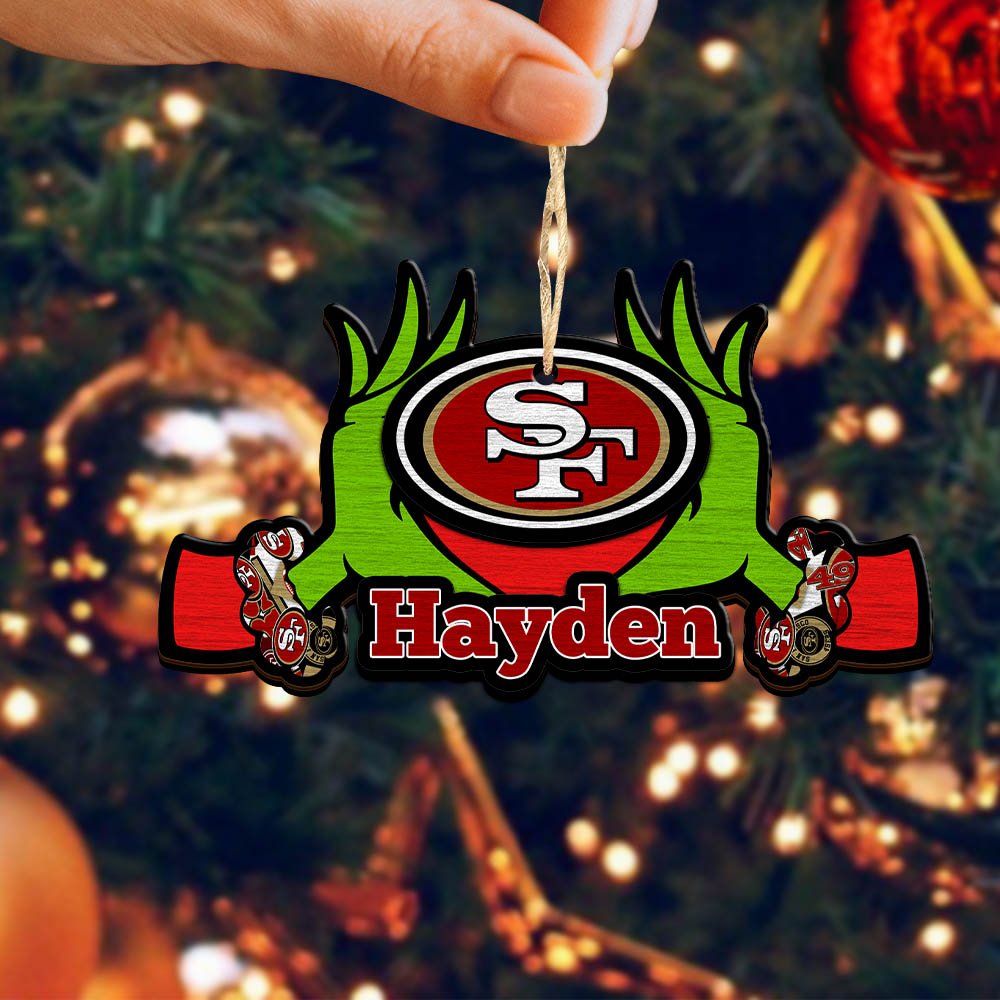 Alternative view of San Francisco 49ers 2 Layered Wooden Ornament 2024 Version Custom Your Name, Sport Hanging Ornament, Gifts For Fans ETHY-52234