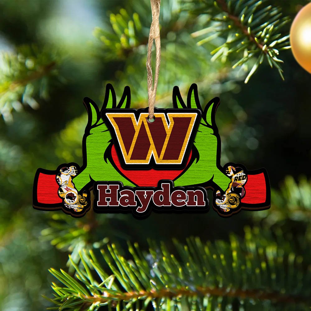 Washington Commanders 2 Layered Wooden Ornament 2024 Version Custom Your Name, Sport Hanging Ornament, Gifts For Fans ETHY-52234