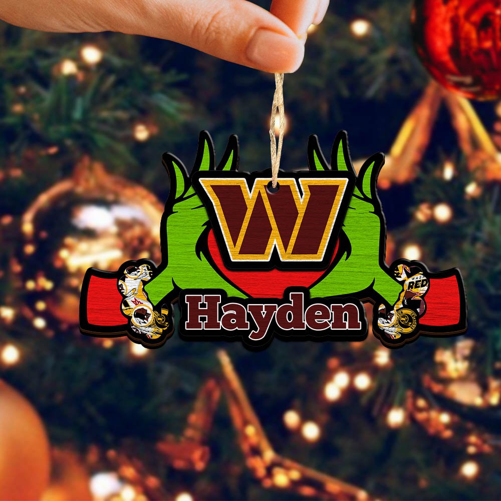 Alternative view of Washington Commanders 2 Layered Wooden Ornament 2024 Version Custom Your Name, Sport Hanging Ornament, Gifts For Fans ETHY-52234