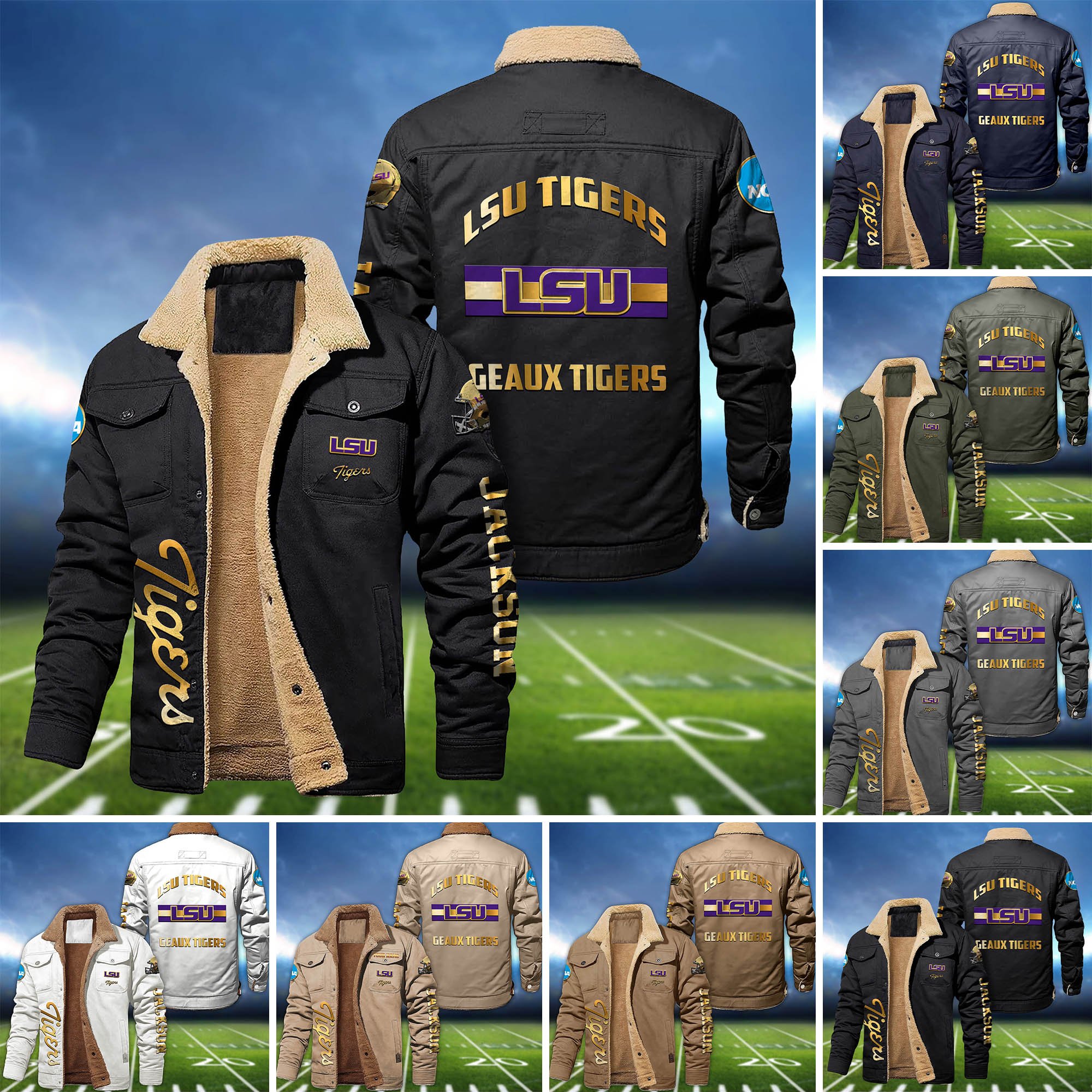 LSU TIGERS 2D Fleece Bomber Jacket 2024 Version Personalized Your Name, Sport Jackets, Gifts For Sport Fans ETHY-62794