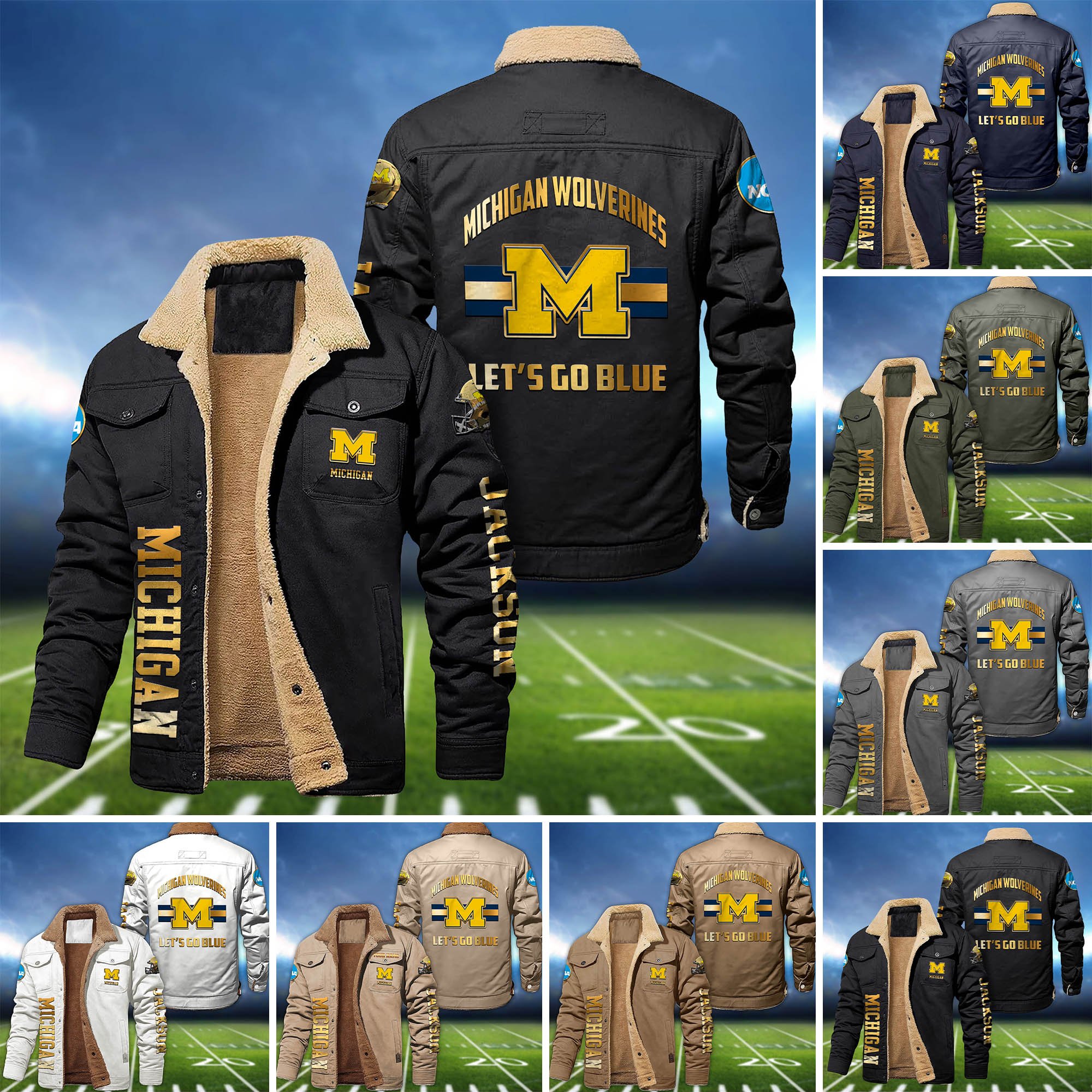 Michigan Wolverines 2D Fleece Bomber Jacket 2024 Version Personalized Your Name, Sport Jackets, Gifts For Sport Fans ETHY-62794