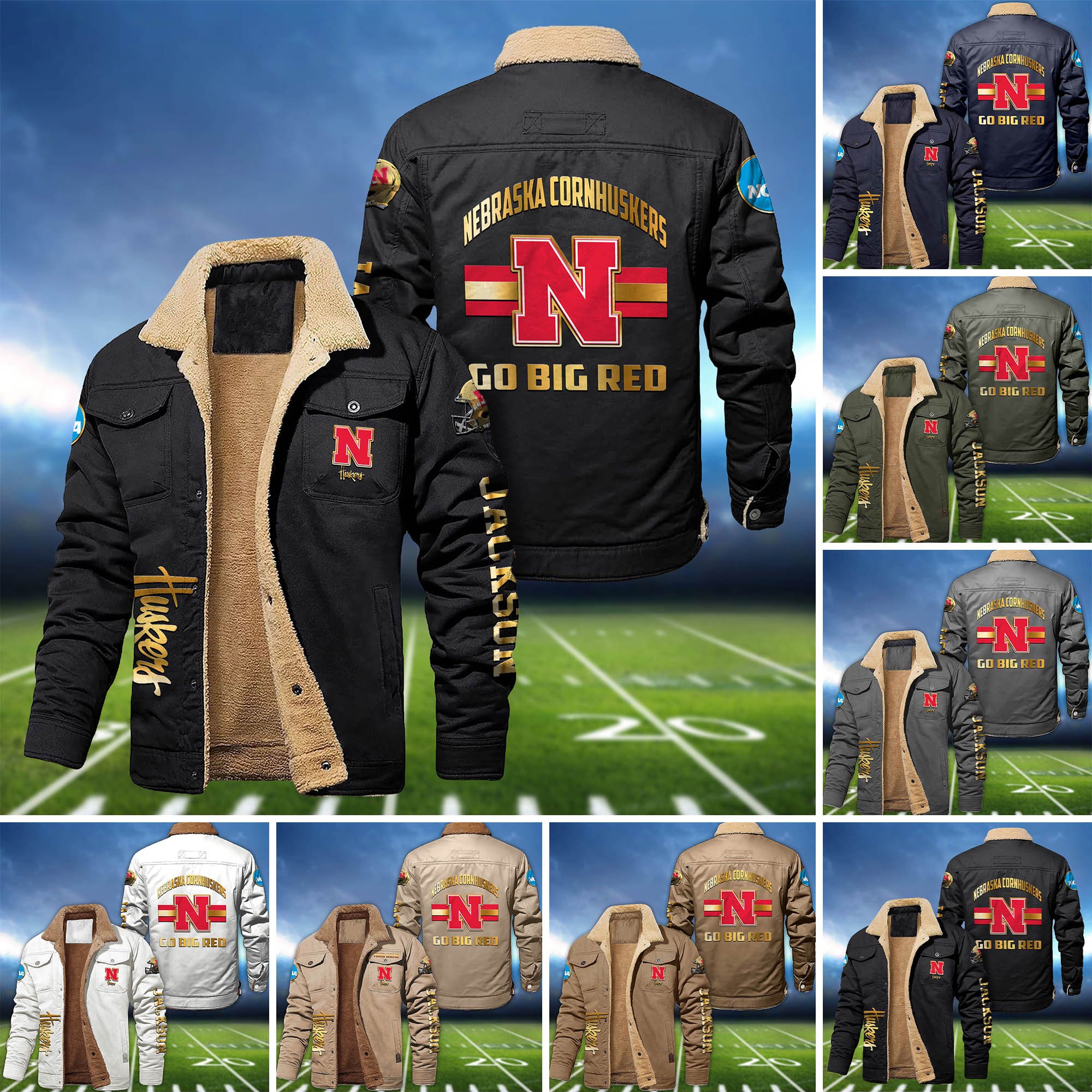 Nebraska Cornhuskers 2D Fleece Bomber Jacket 2024 Version Personalized Your Name, Sport Jackets, Gifts For Sport Fans ETHY-62794