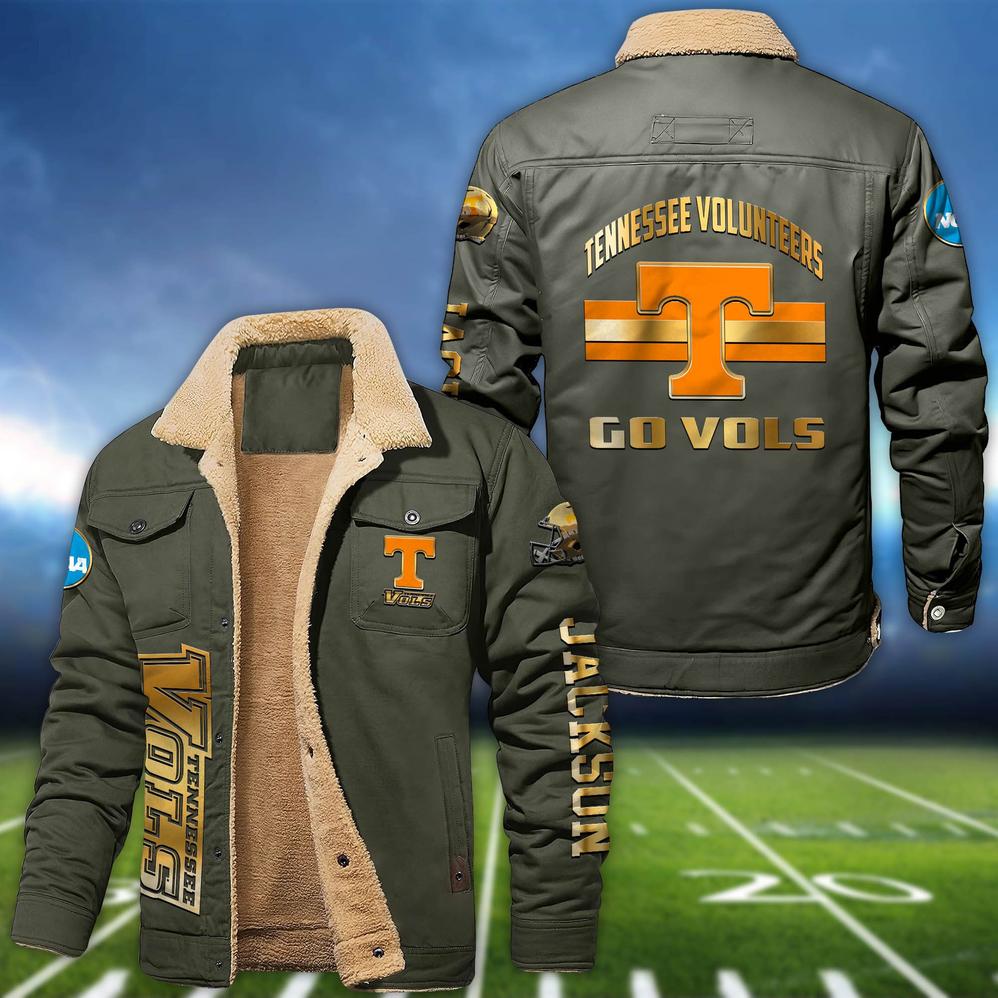 Alternative view of Tennessee Volunteers 2D Fleece Bomber Jacket 2024 Version Personalized Your Name, Sport Jackets, Gifts For Sport Fans ETHY-62794