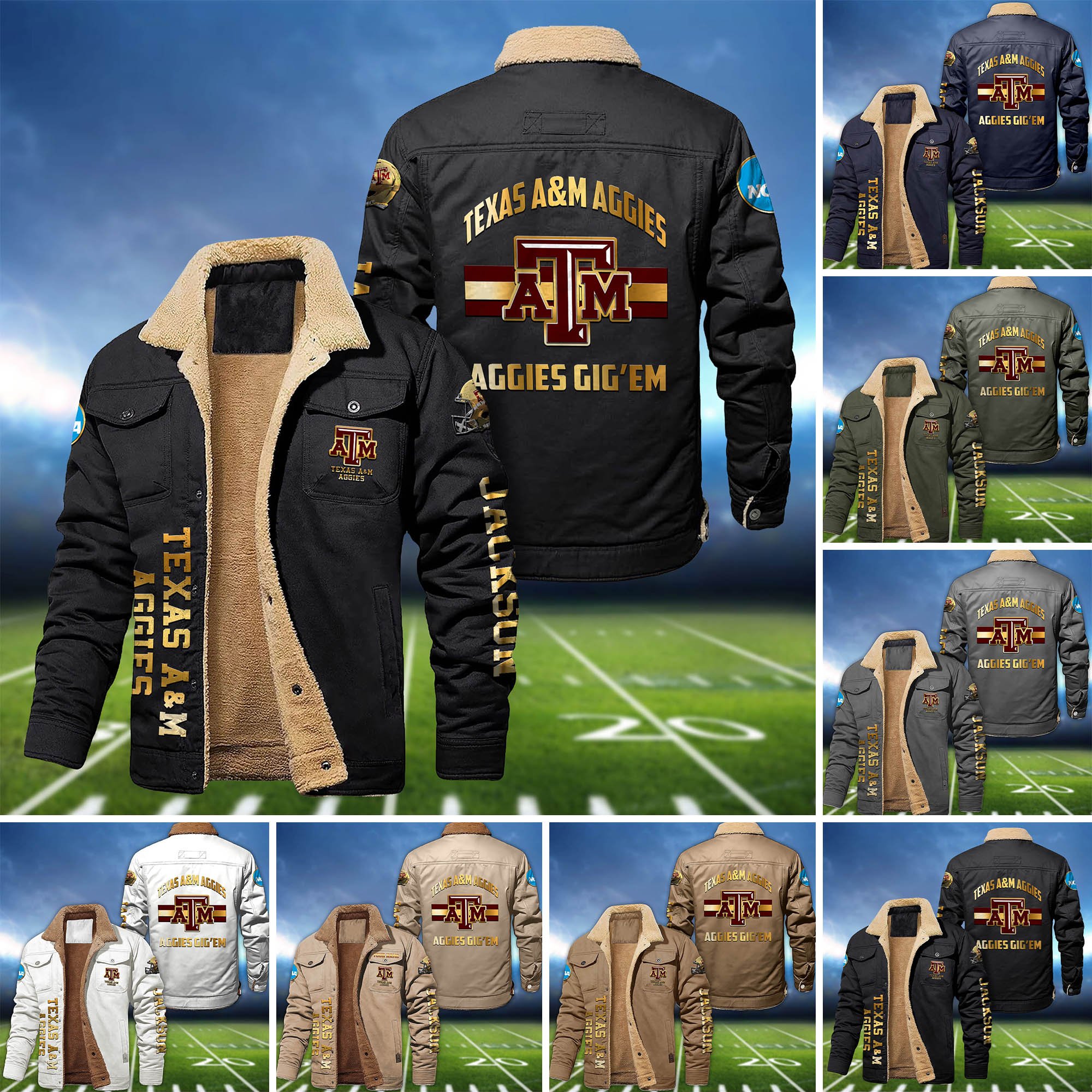 Texas A&M Aggies 2D Fleece Bomber Jacket 2024 Version Personalized Your Name, Sport Jackets, Gifts For Sport Fans ETHY-62794