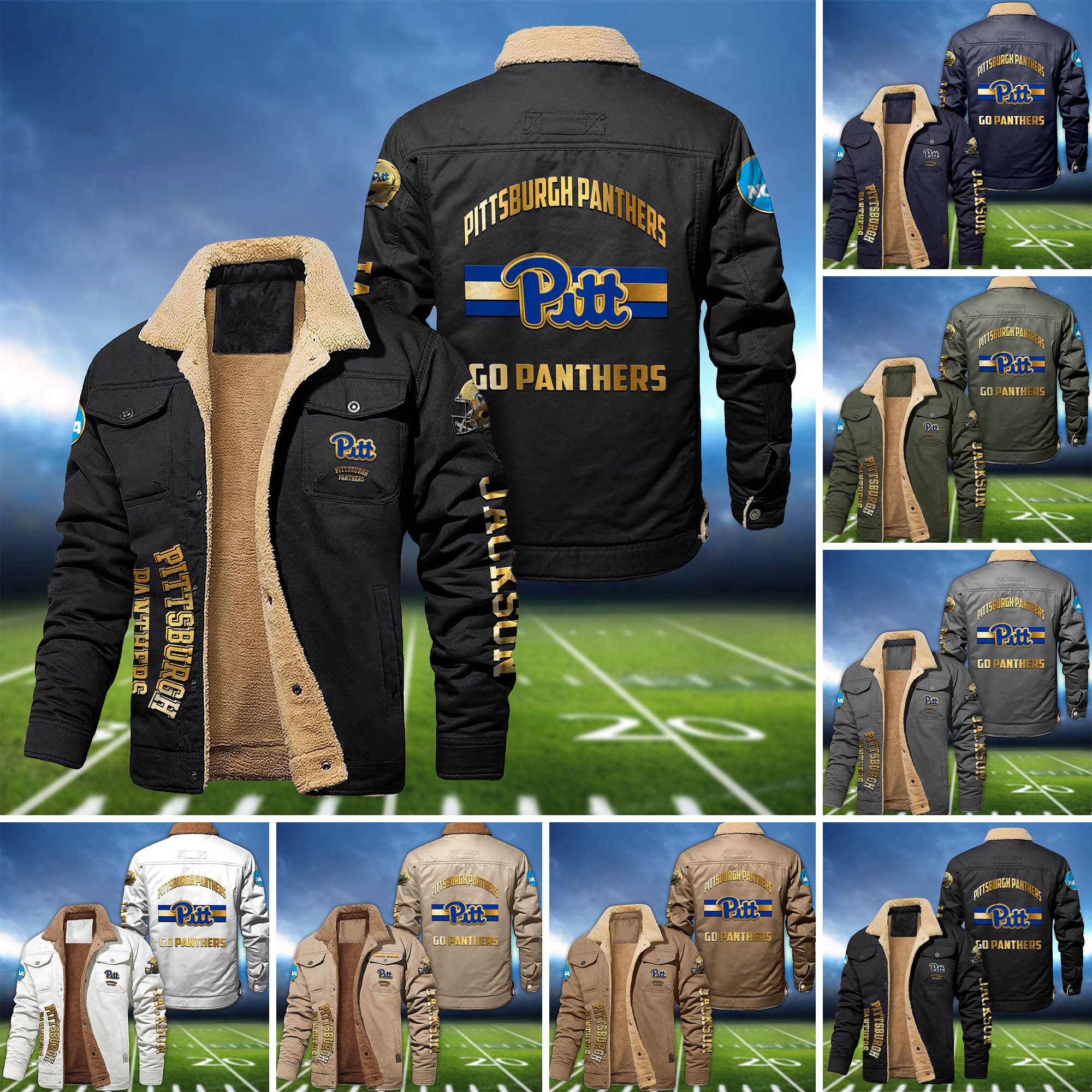 Pittsburgh Panthers 2D Fleece Bomber Jacket 2024 Version Personalized Your Name, Sport Jackets, Gifts For Sport Fans ETHY-62794