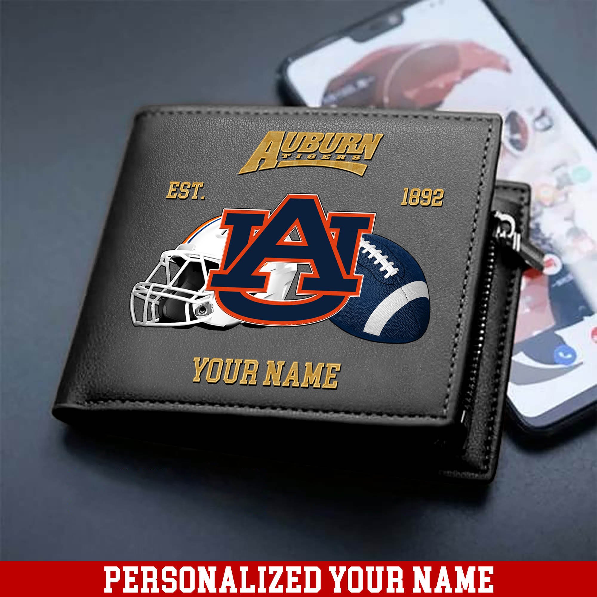 Alternative view of Auburn Tigers Men Wallet 2024 Version Personalized Your Name, Football Men Wallet For Fans, Gift For Football Lovers ETHY-54889