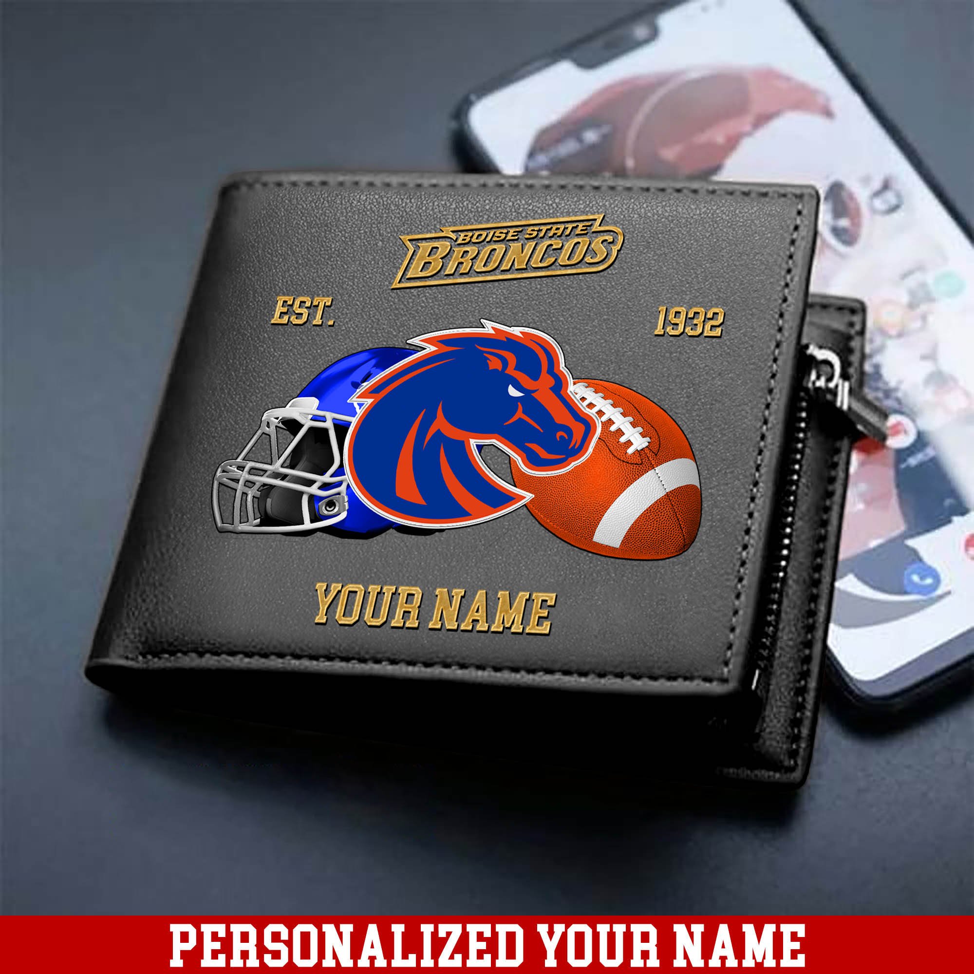 Alternative view of Boise State Broncos Men Wallet 2024 Version Personalized Your Name, Football Men Wallet For Fans, Gift For Football Lovers ETHY-54889