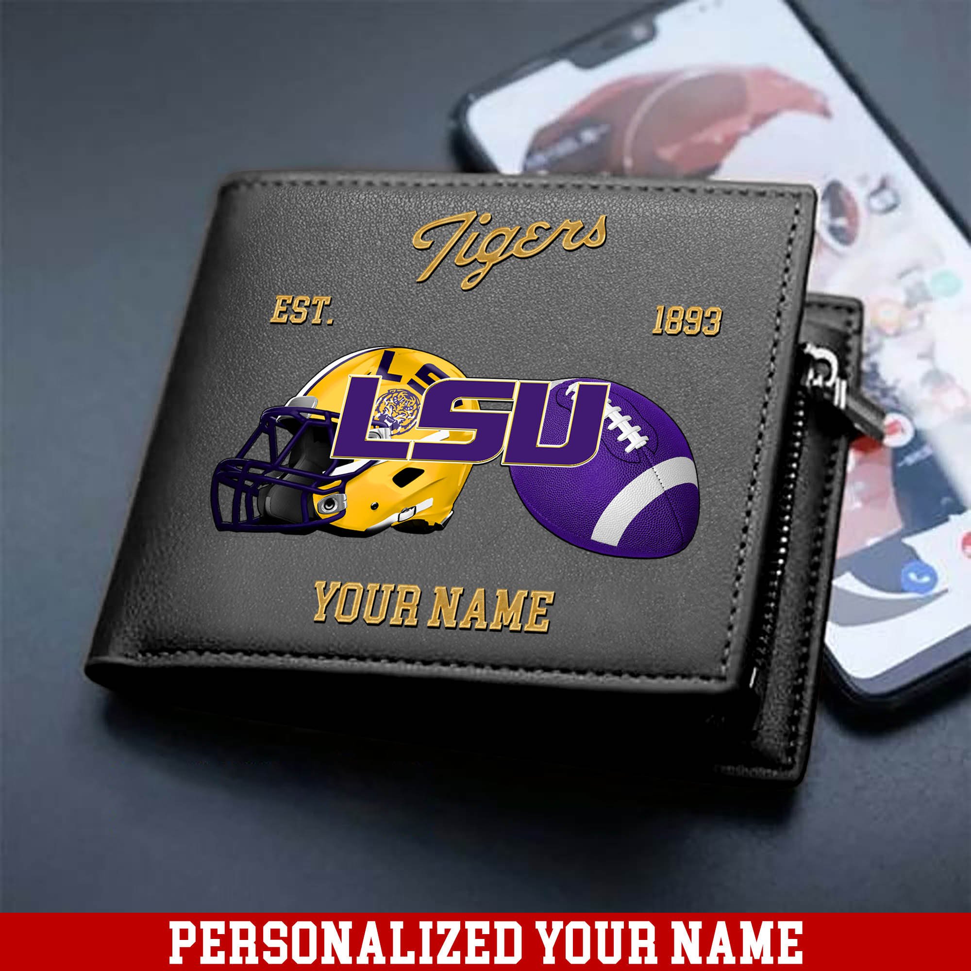 Alternative view of LSU TIGERS Men Wallet 2024 Version Personalized Your Name, Football Men Wallet For Fans, Gift For Football Lovers ETHY-54889