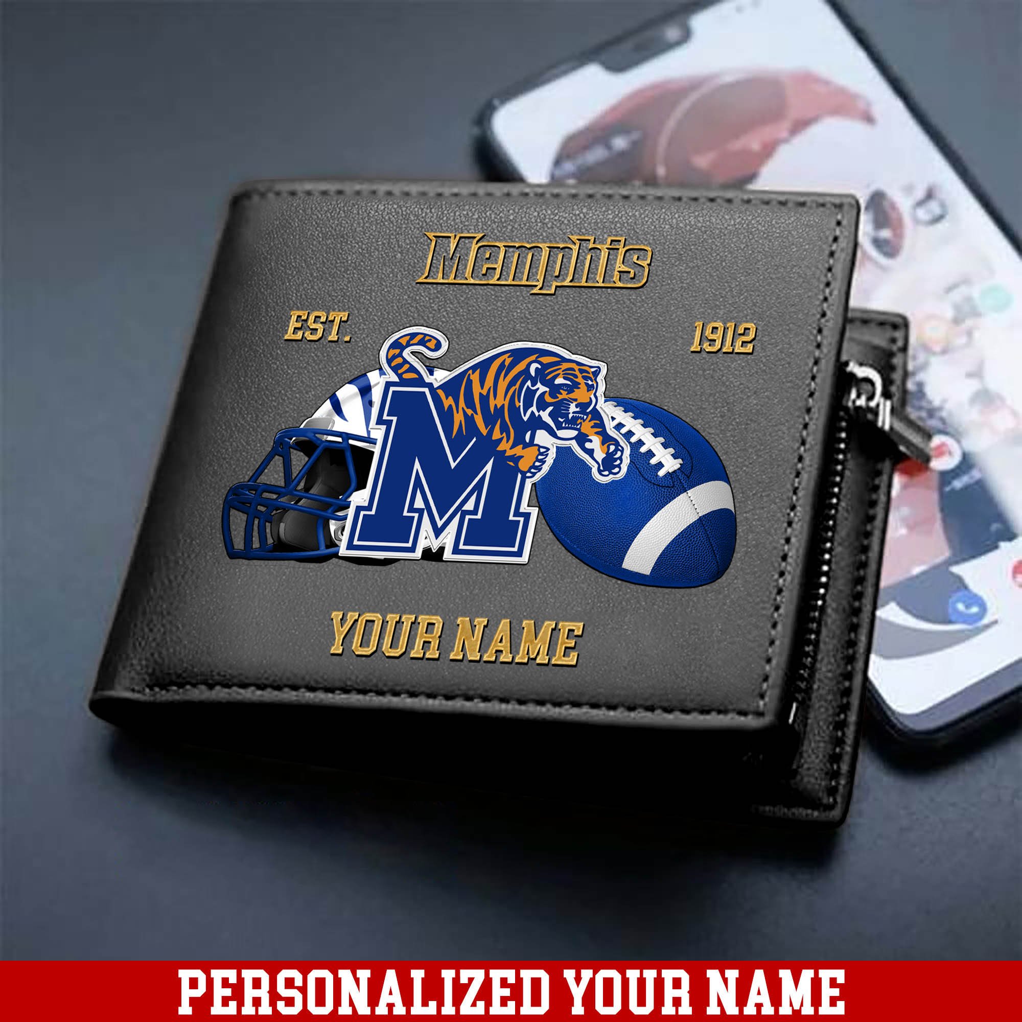 Alternative view of Memphis Tigers Men Wallet 2024 Version Personalized Your Name, Football Men Wallet For Fans, Gift For Football Lovers ETHY-54889