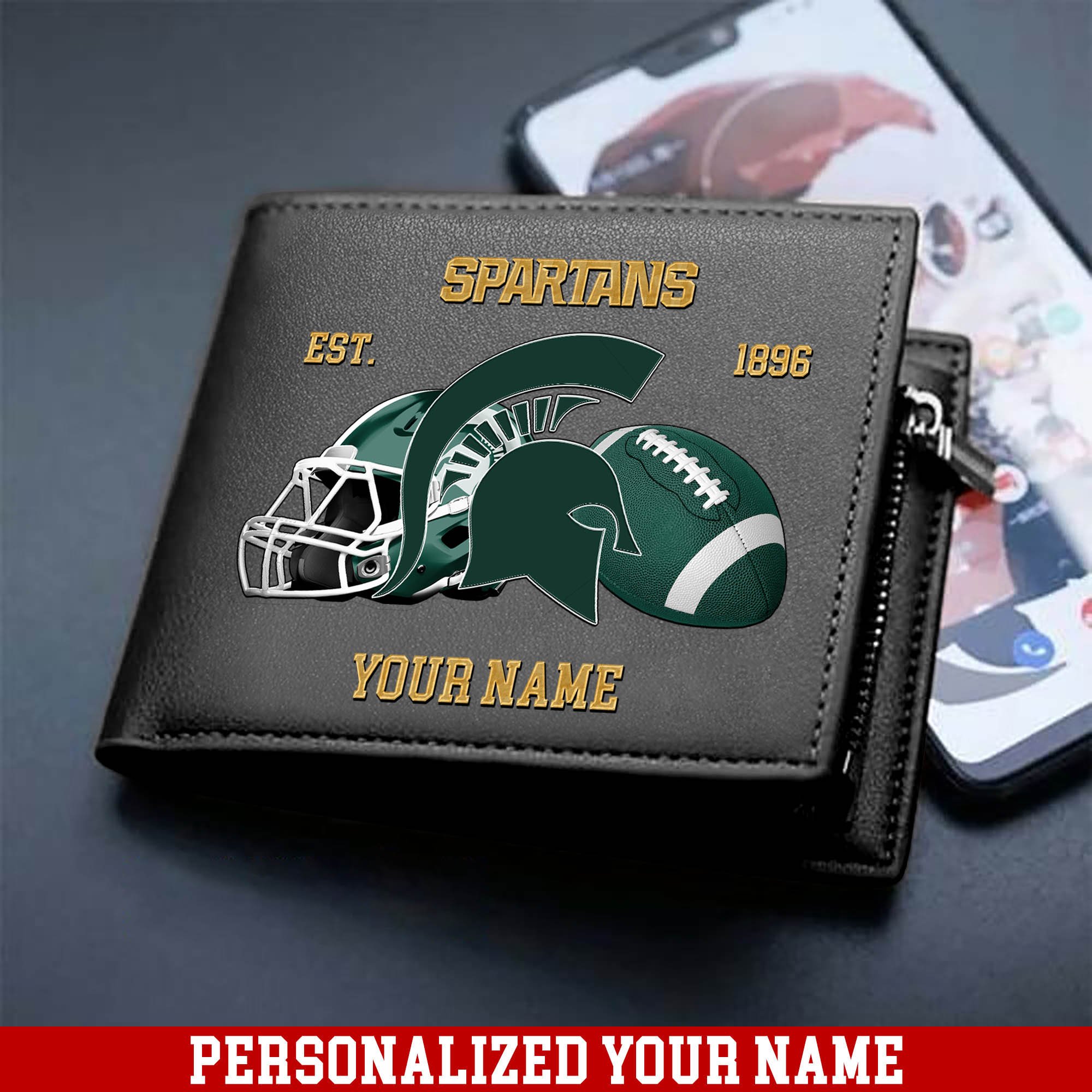 Alternative view of Michigan State Spartans Men Wallet 2024 Version Personalized Your Name, Football Men Wallet For Fans, Gift For Football Lovers ETHY-54889
