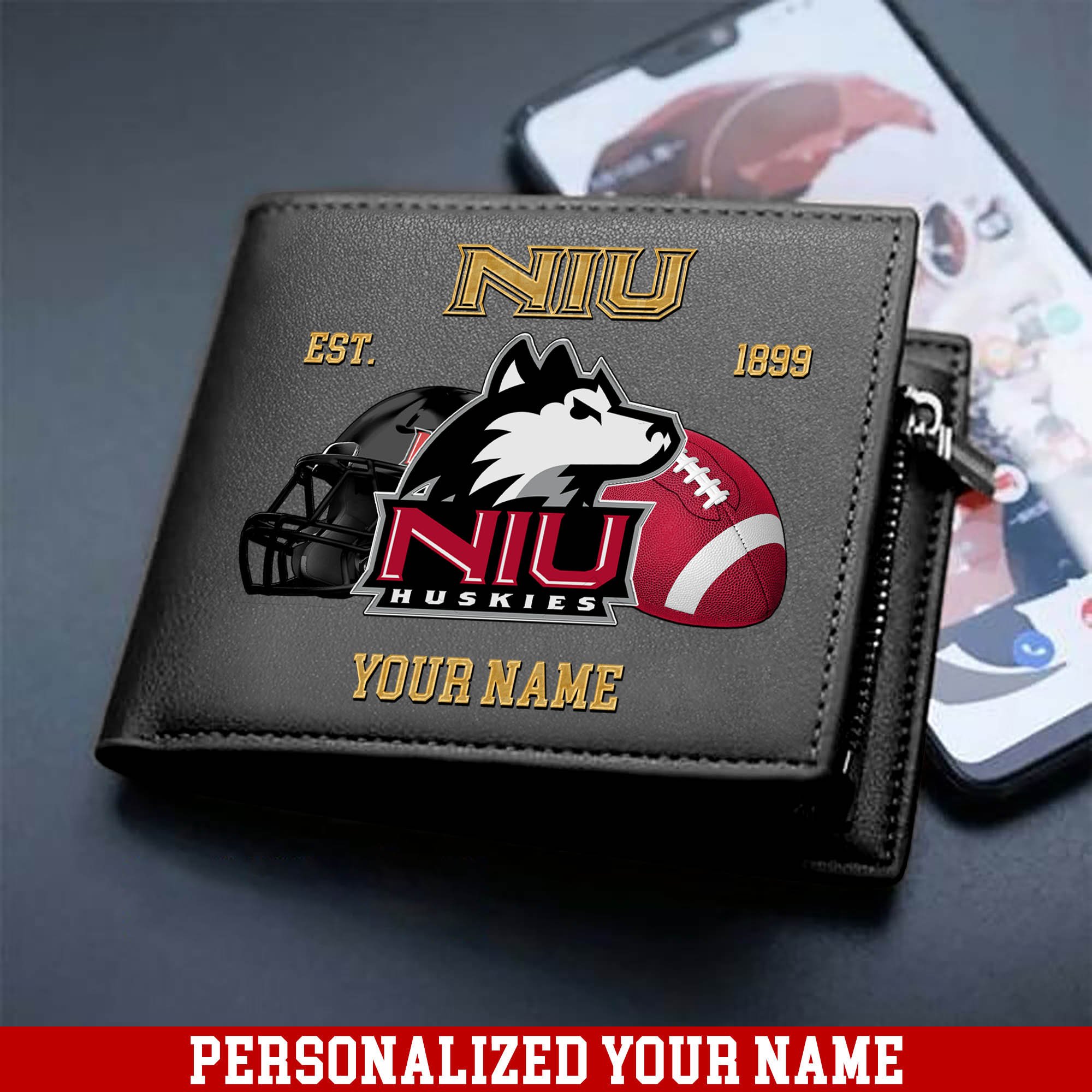 Alternative view of Northern Illinois Huskies Men Wallet 2024 Version Personalized Your Name, Football Men Wallet For Fans, Gift For Football Lovers ETHY-54889