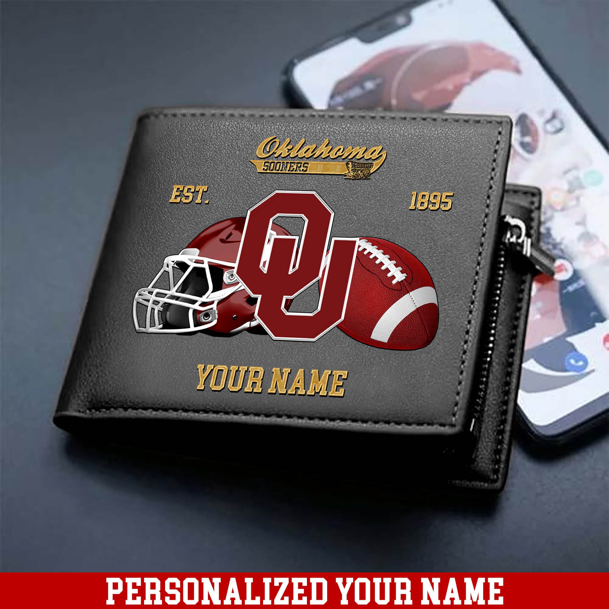 Alternative view of Oklahoma Sooners Men Wallet 2024 Version Personalized Your Name, Football Men Wallet For Fans, Gift For Football Lovers ETHY-54889