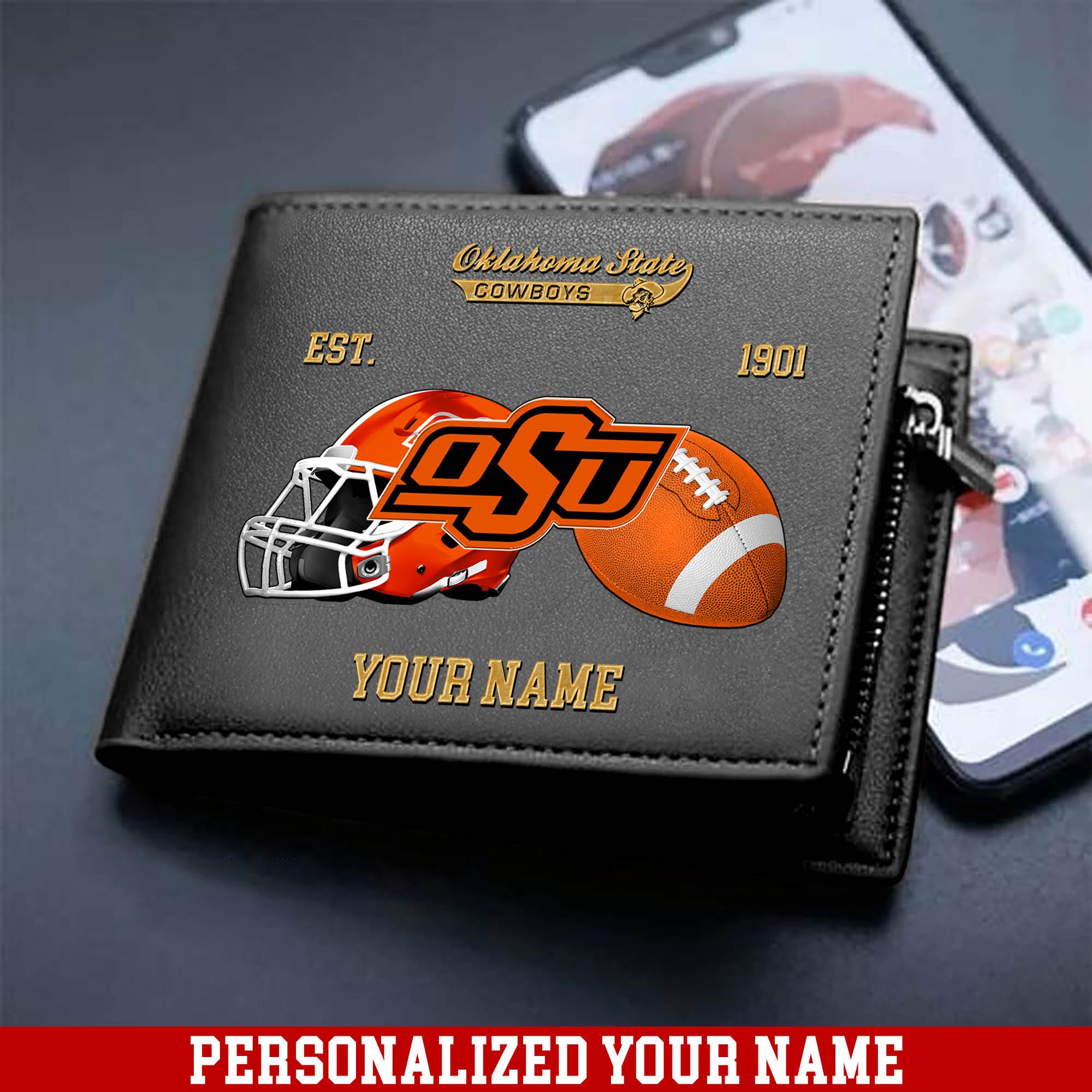 Alternative view of Oklahoma State Cowboys Men Wallet 2024 Version Personalized Your Name, Football Men Wallet For Fans, Gift For Football Lovers ETHY-54889