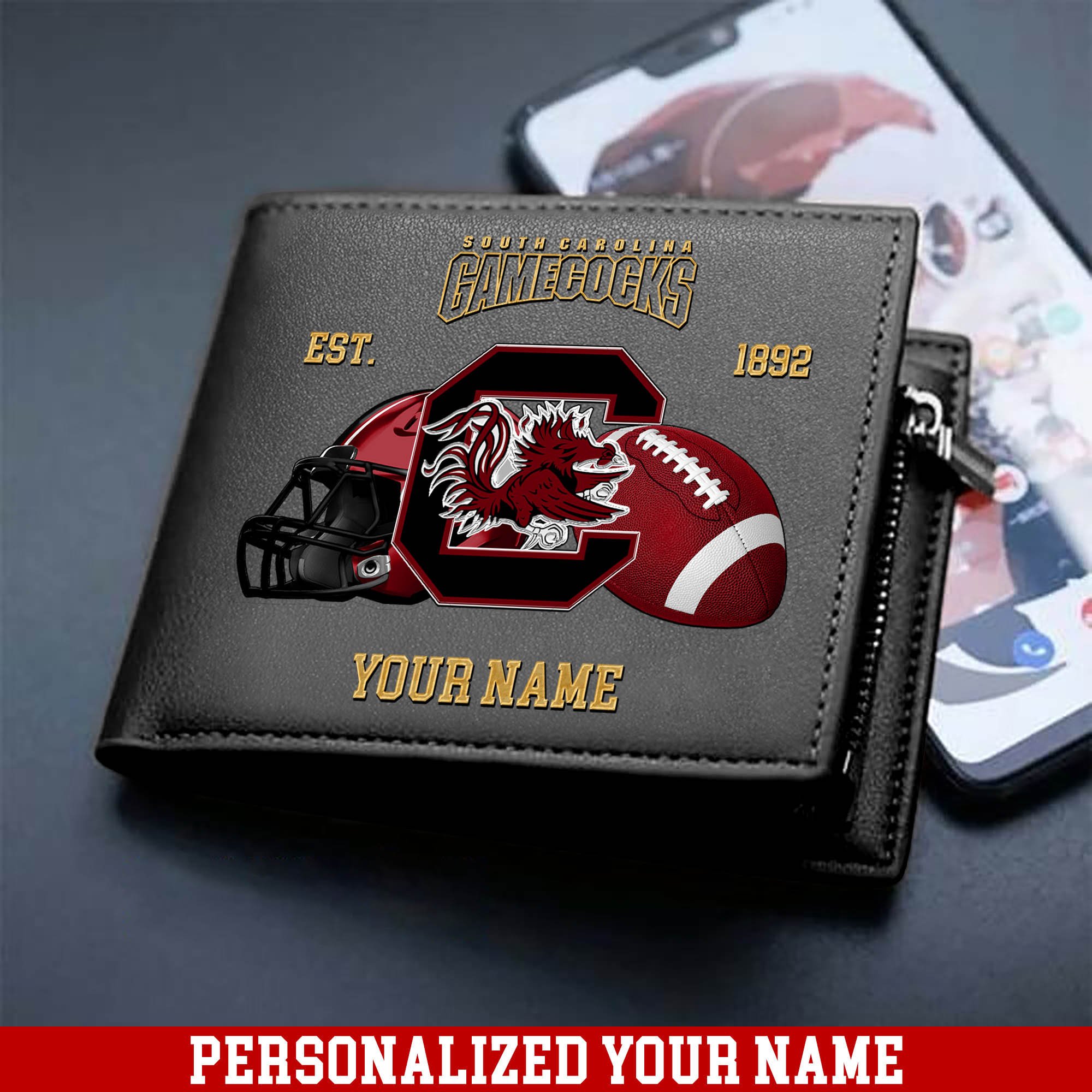 Alternative view of South Carolina Gamecocks Men Wallet 2024 Version Personalized Your Name, Football Men Wallet For Fans, Gift For Football Lovers ETHY-54889
