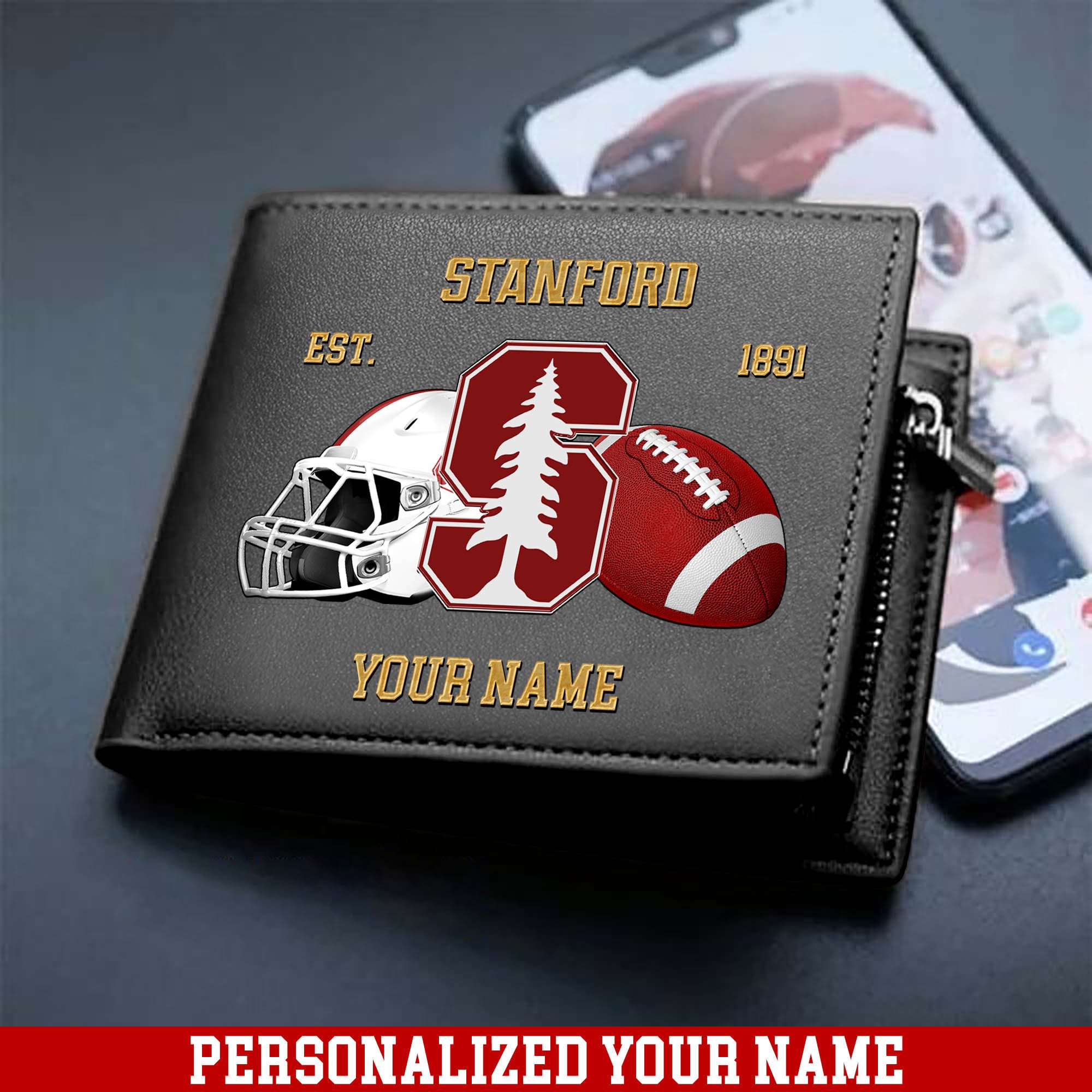 Alternative view of Stanford Cardinal Men Wallet 2024 Version Personalized Your Name, Football Men Wallet For Fans, Gift For Football Lovers ETHY-54889