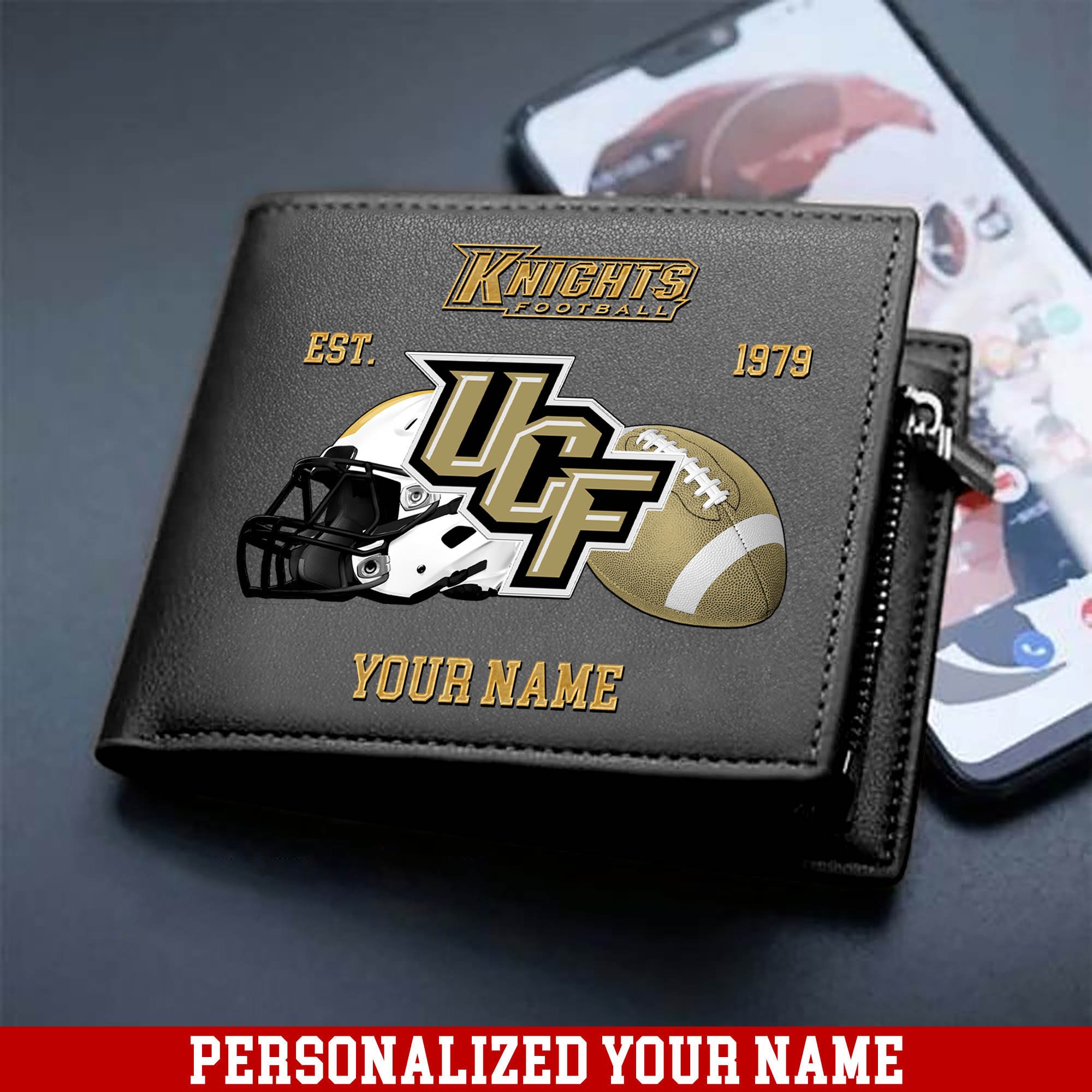 Alternative view of UCF Knights Men Wallet 2024 Version Personalized Your Name, Football Men Wallet For Fans, Gift For Football Lovers ETHY-54889