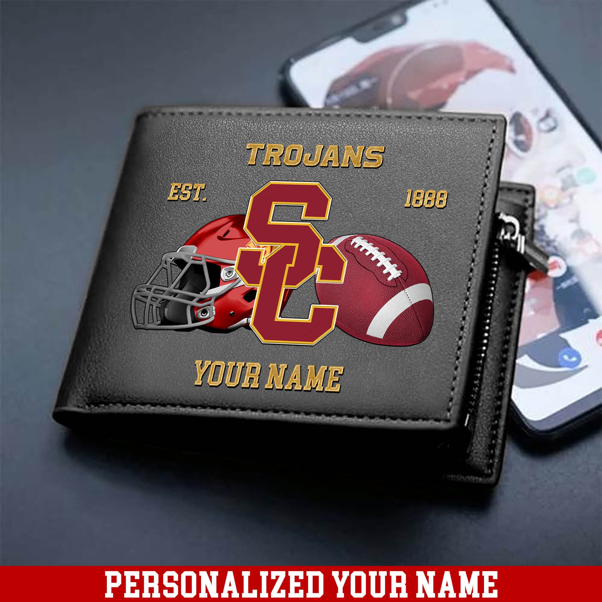 Alternative view of USC Trojans Men Wallet 2024 Version Personalized Your Name, Football Men Wallet For Fans, Gift For Football Lovers ETHY-54889