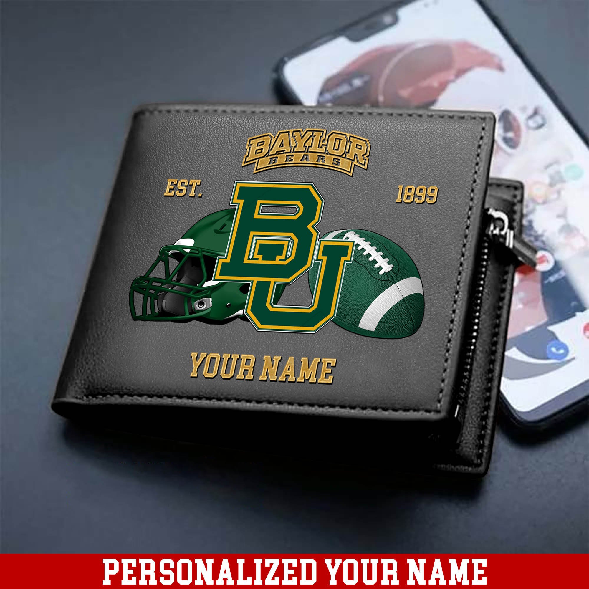 Alternative view of Baylor Bears Men Wallet 2024 Version Personalized Your Name, Football Men Wallet For Fans, Gift For Football Lovers ETHY-54889
