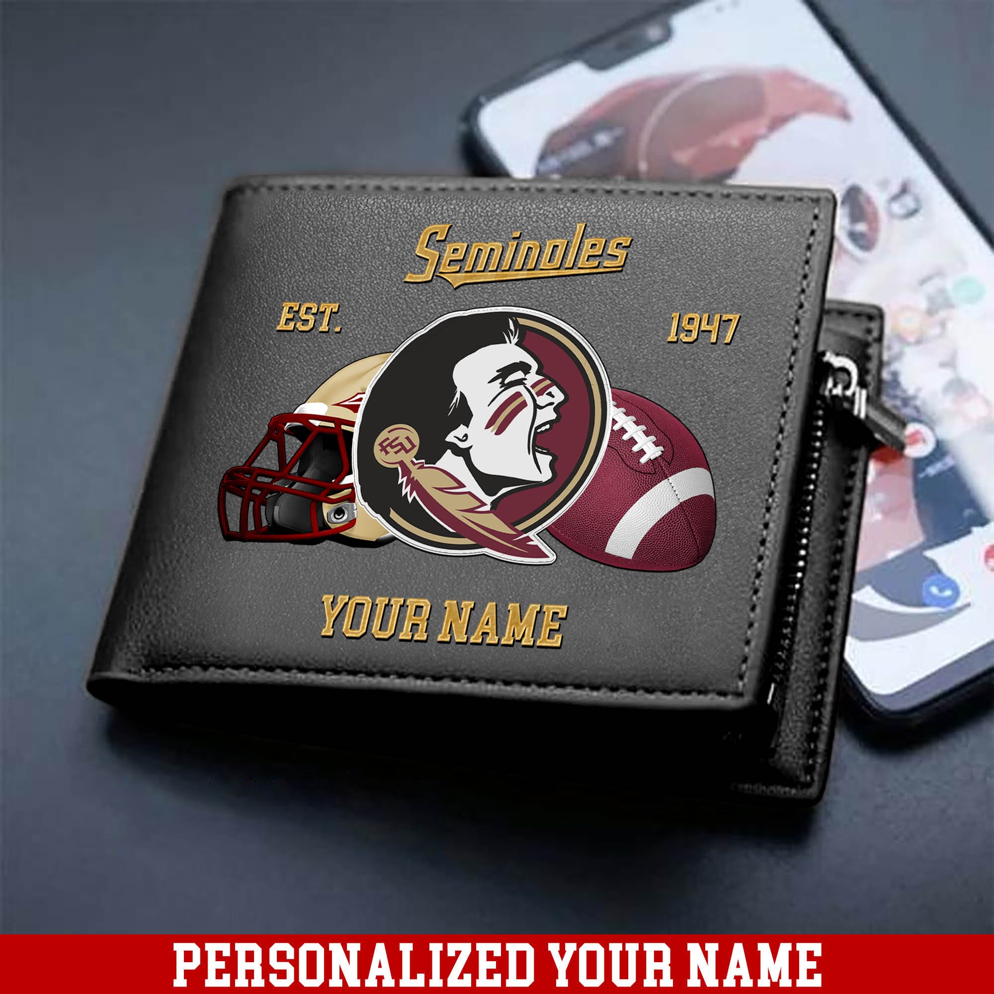 Alternative view of Florida State Seminoles Men Wallet 2024 Version Personalized Your Name, Football Men Wallet For Fans, Gift For Football Lovers ETHY-54889