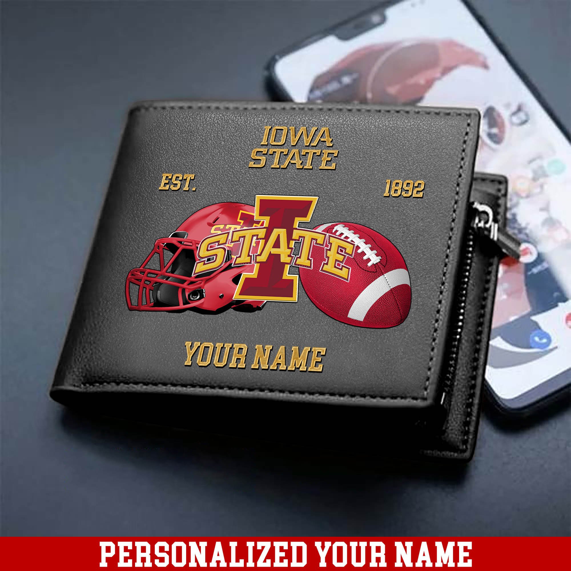 Alternative view of Iowa State Cyclones Men Wallet 2024 Version Personalized Your Name, Football Men Wallet For Fans, Gift For Football Lovers ETHY-54889