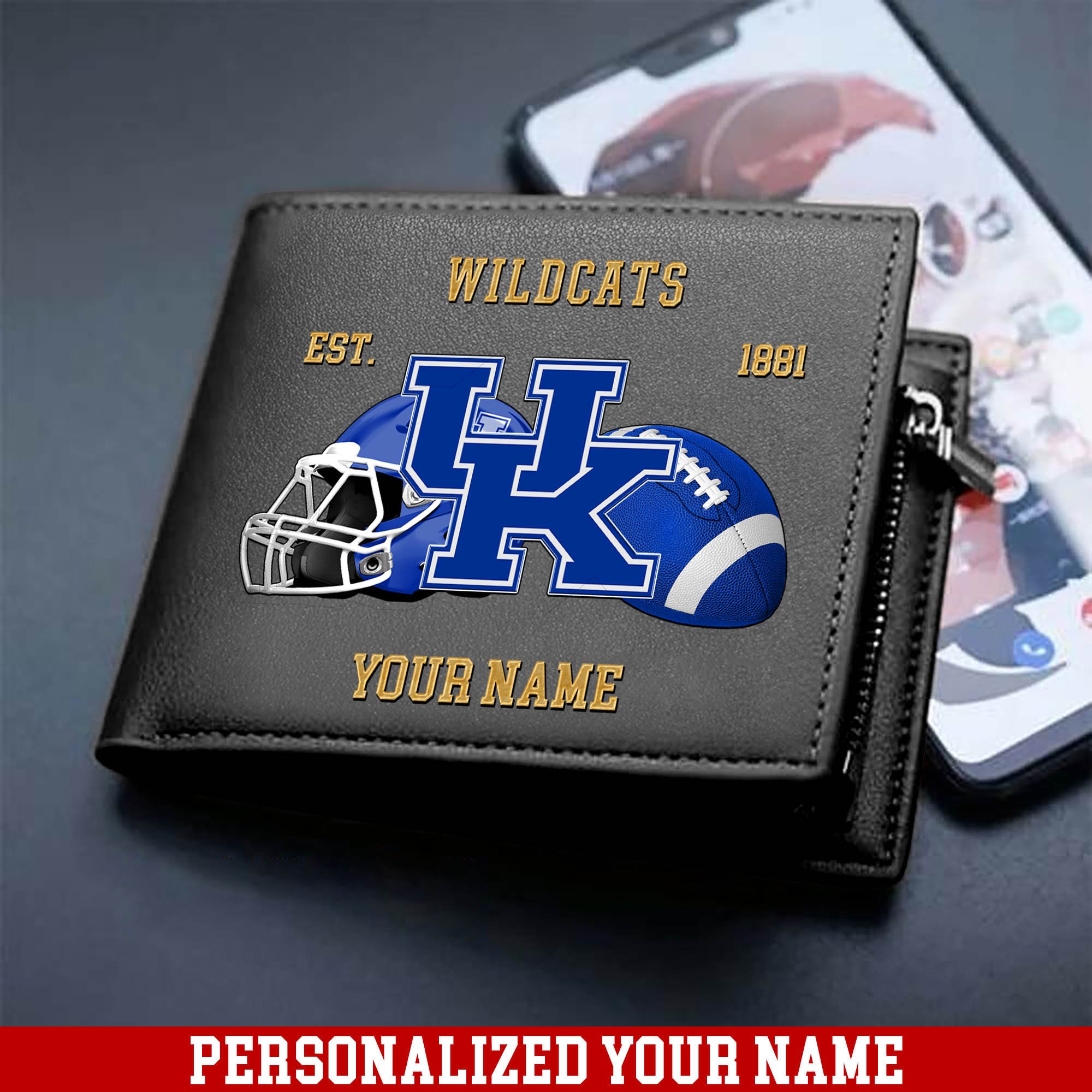 Alternative view of Kentucky Wildcats Men Wallet 2024 Version Personalized Your Name, Football Men Wallet For Fans, Gift For Football Lovers ETHY-54889