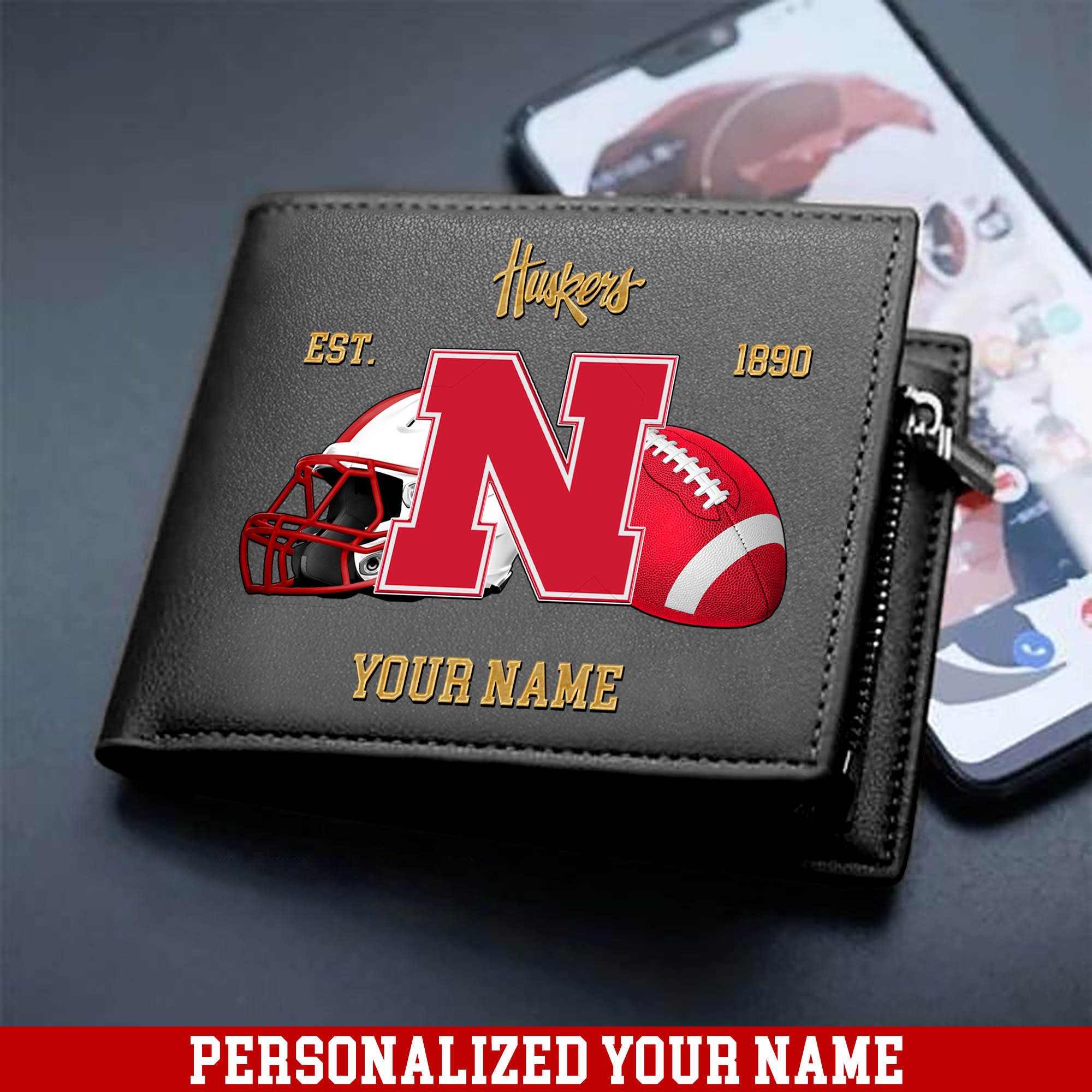 Alternative view of Nebraska Cornhuskers Men Wallet 2024 Version Personalized Your Name, Football Men Wallet For Fans, Gift For Football Lovers ETHY-54889