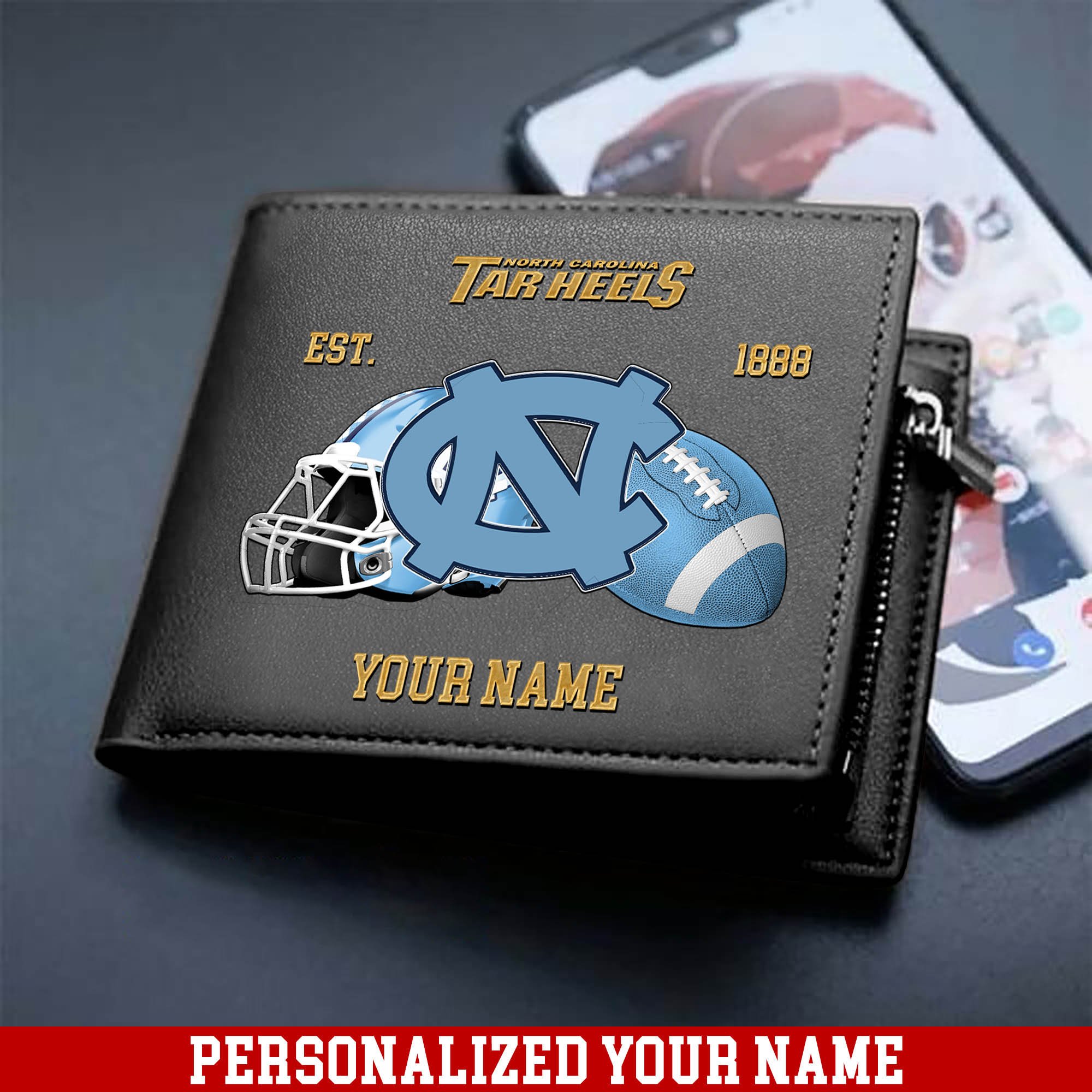 Alternative view of North Carolina Tar Heels Men Wallet 2024 Version Personalized Your Name, Football Men Wallet For Fans, Gift For Football Lovers ETHY-54889