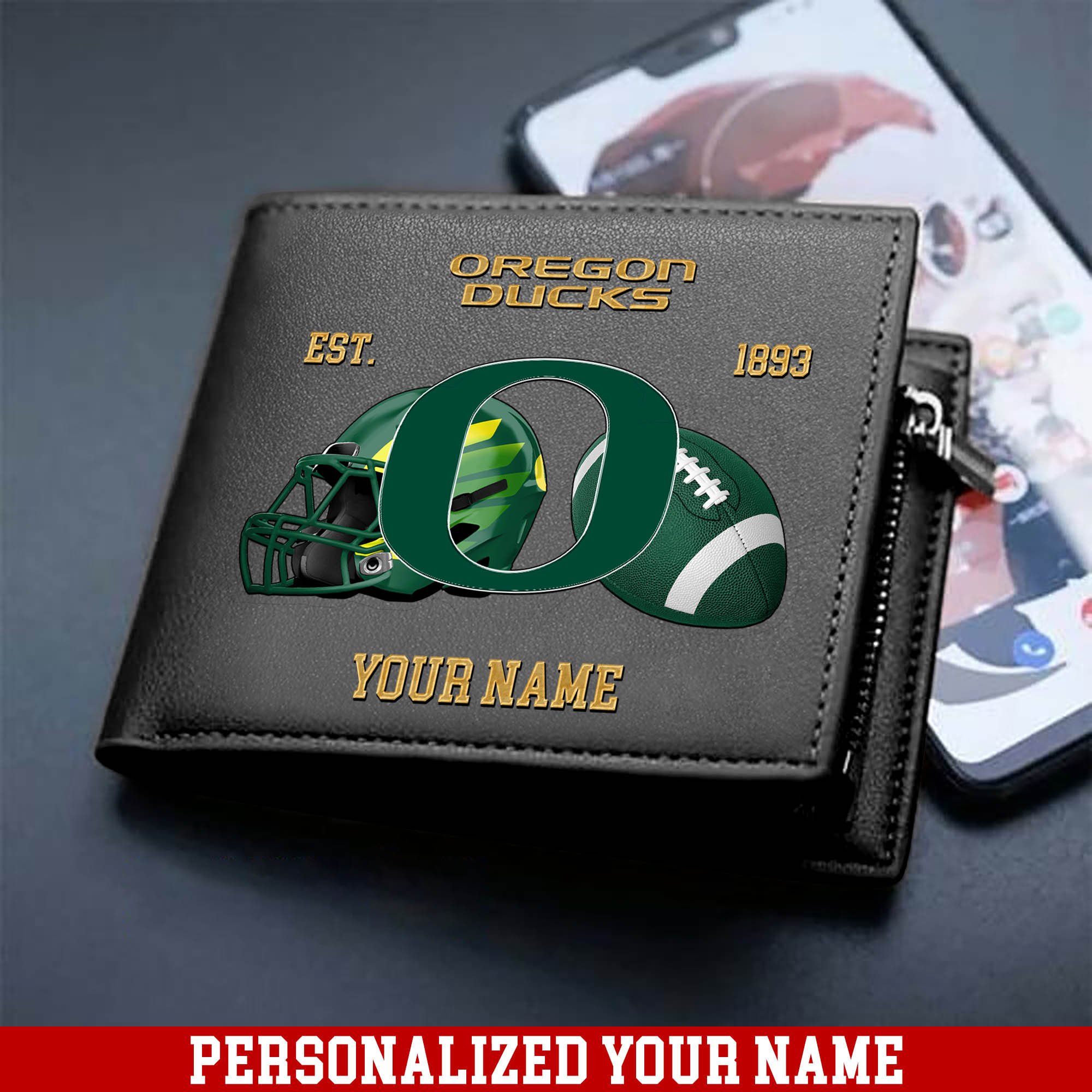 Alternative view of Oregon Ducks Men Wallet 2024 Version Personalized Your Name, Football Men Wallet For Fans, Gift For Football Lovers ETHY-54889