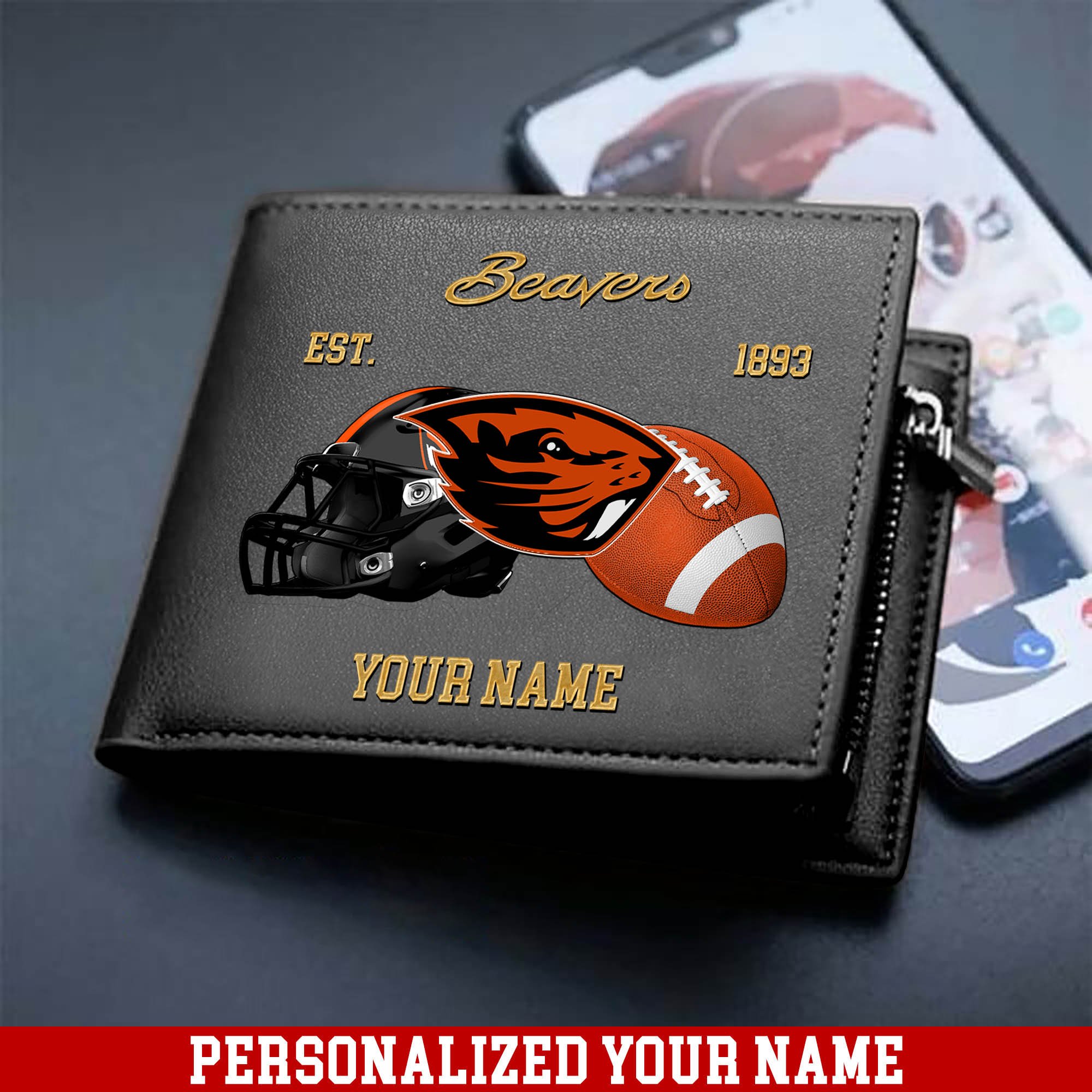 Alternative view of Oregon State Beavers Men Wallet 2024 Version Personalized Your Name, Football Men Wallet For Fans, Gift For Football Lovers ETHY-54889