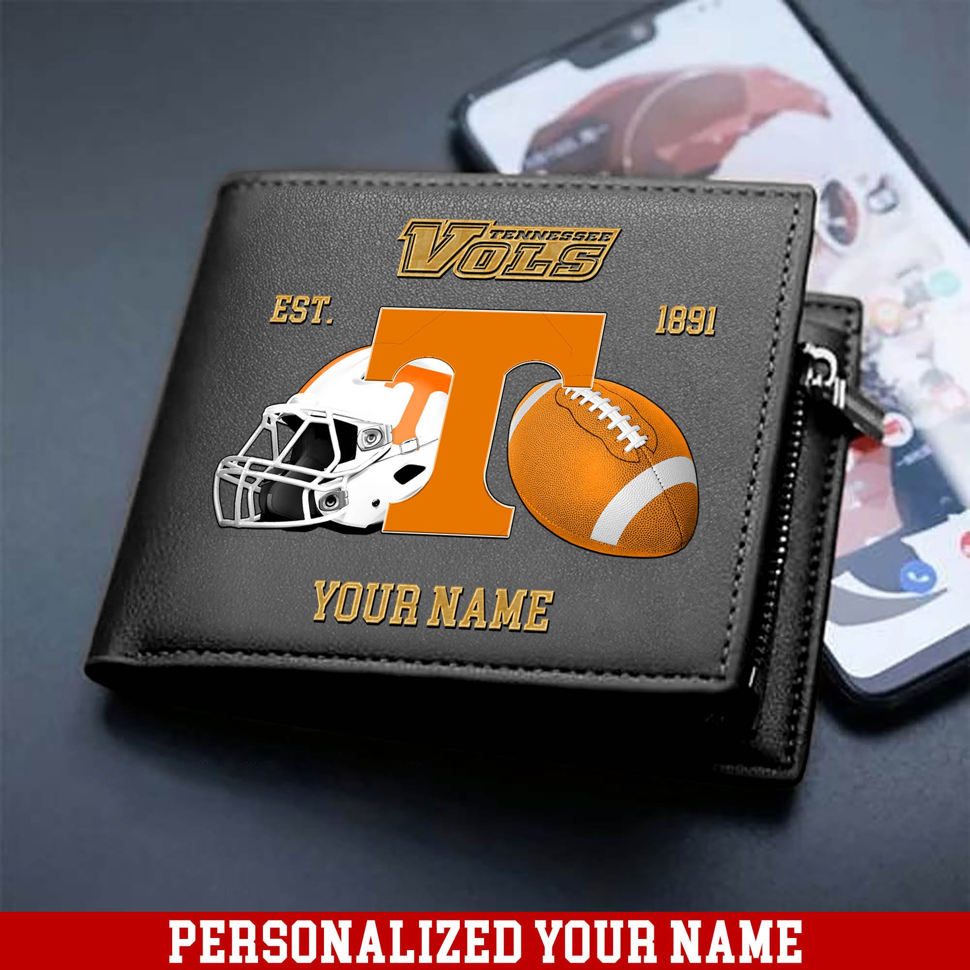 Alternative view of Tennessee Volunteers Men Wallet 2024 Version Personalized Your Name, Football Men Wallet For Fans, Gift For Football Lovers ETHY-54889