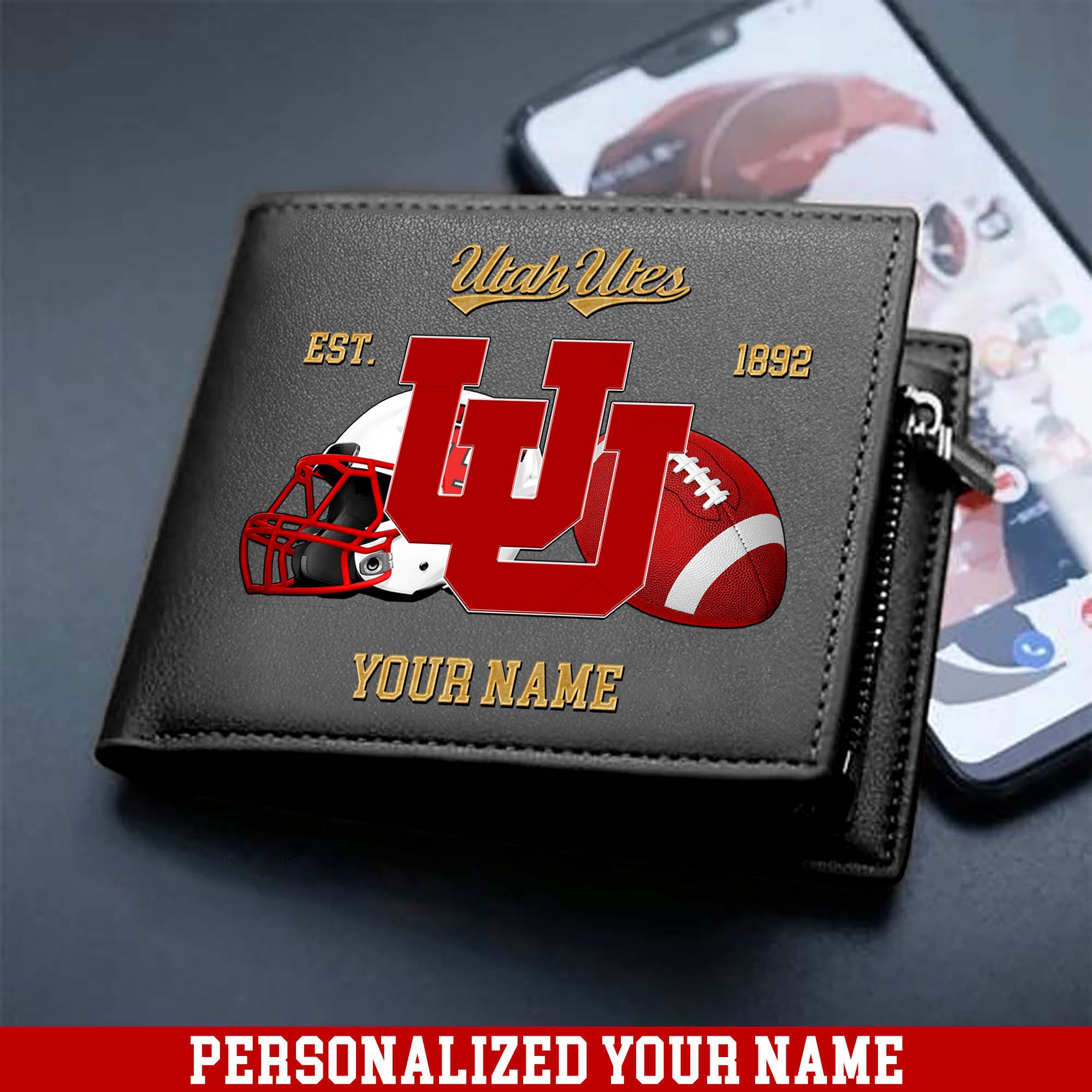 Alternative view of Utah Utes Men Wallet 2024 Version Personalized Your Name, Football Men Wallet For Fans, Gift For Football Lovers ETHY-54889