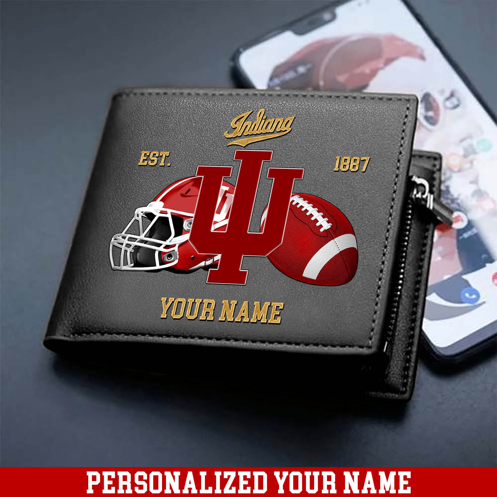 Alternative view of Indiana Hoosiers Men Wallet 2024 Version Personalized Your Name, Football Men Wallet For Fans, Gift For Football Lovers ETHY-54889