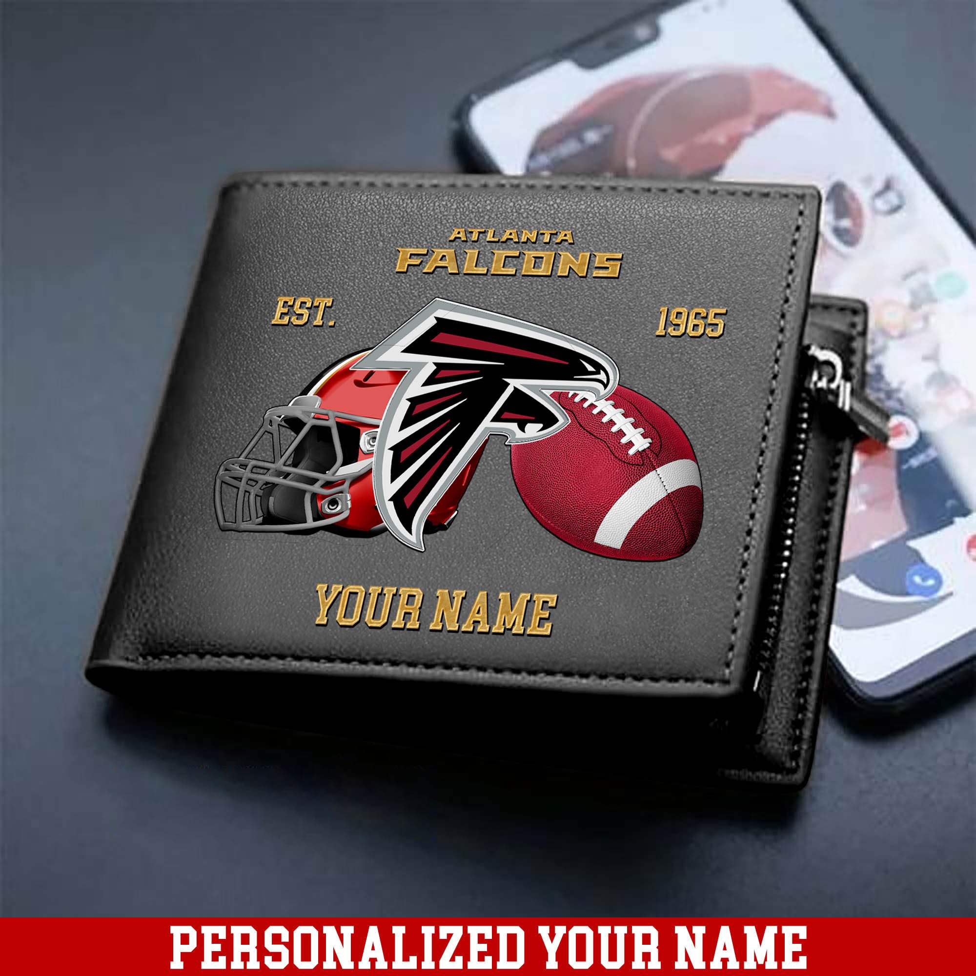 Alternative view of Atlanta Falcons Men Wallet 2024 Version Personalized Your Name, Football Men Wallet For Fans, Gift For Football Lovers ETHY-54889