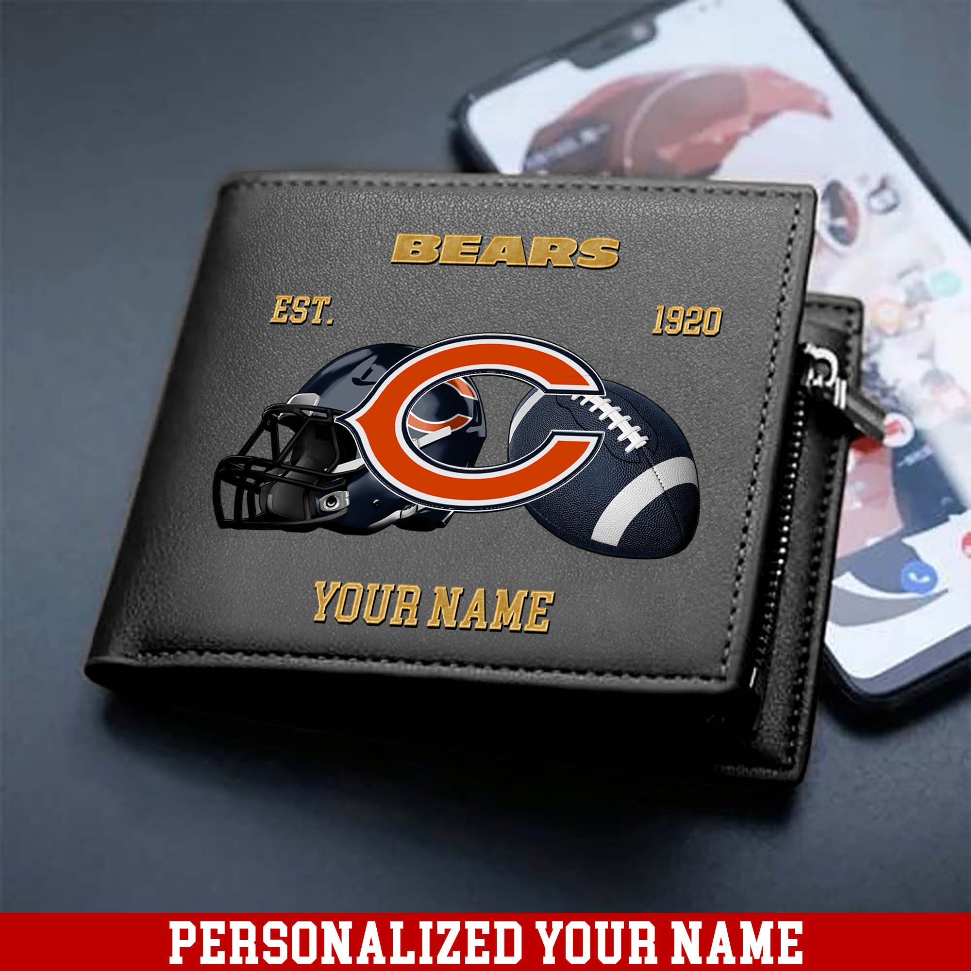 Alternative view of Chicago Bears Men Wallet 2024 Version Personalized Your Name, Football Men Wallet For Fans, Gift For Football Lovers ETHY-54889