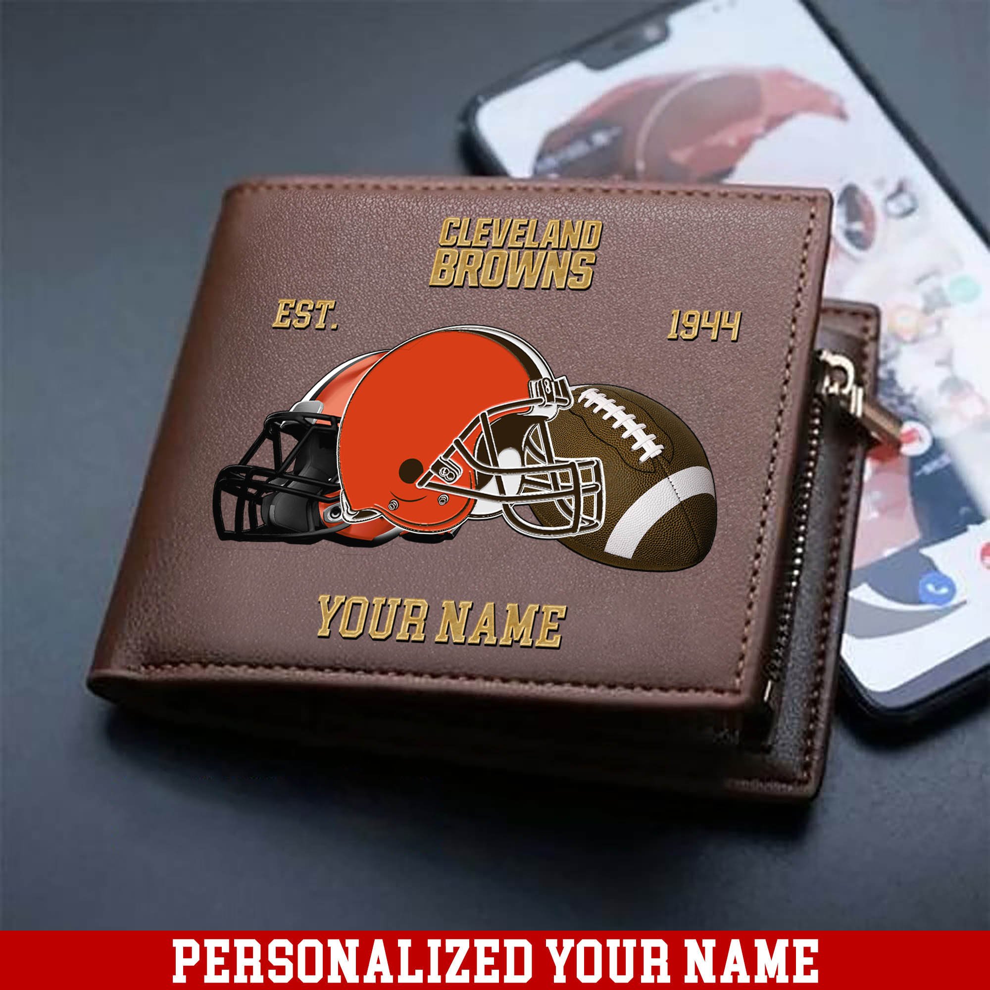 Cleveland Browns Men Wallet 2024 Version Personalized Your Name, Football Men Wallet For Fans, Gift For Football Lovers ETHY-54889