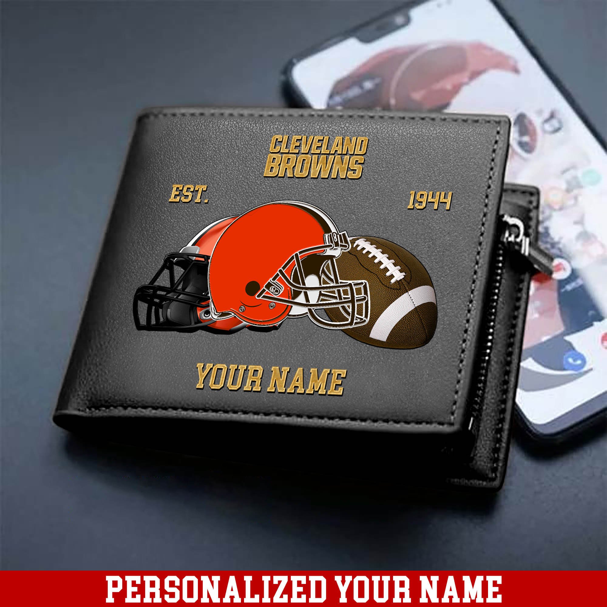 Alternative view of Cleveland Browns Men Wallet 2024 Version Personalized Your Name, Football Men Wallet For Fans, Gift For Football Lovers ETHY-54889